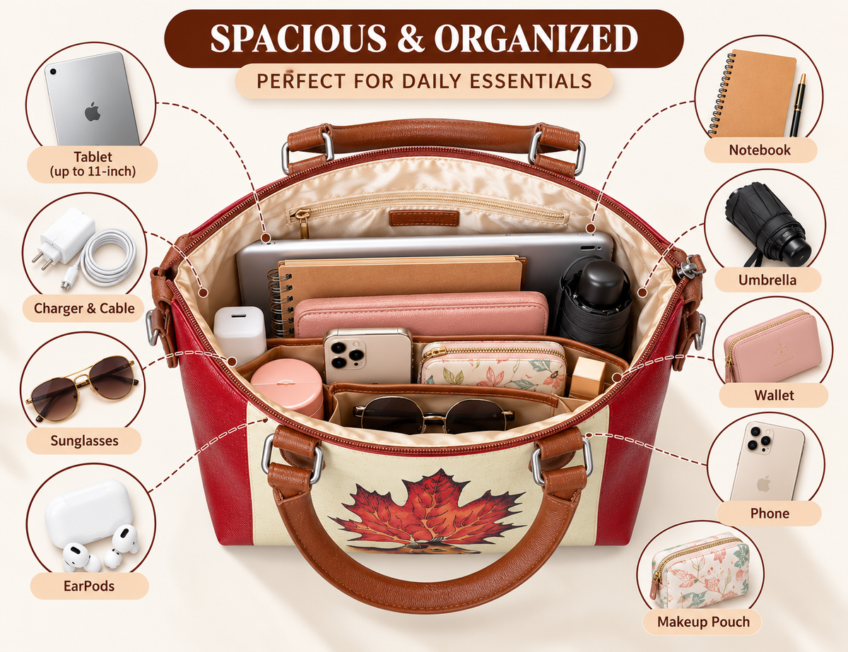 Women’s Vegan Leather 3-in-1 Printed Convertible Shoulder Bag – Stylish Top Handle Crossbody  & Handbag  Purse – Everyday Use