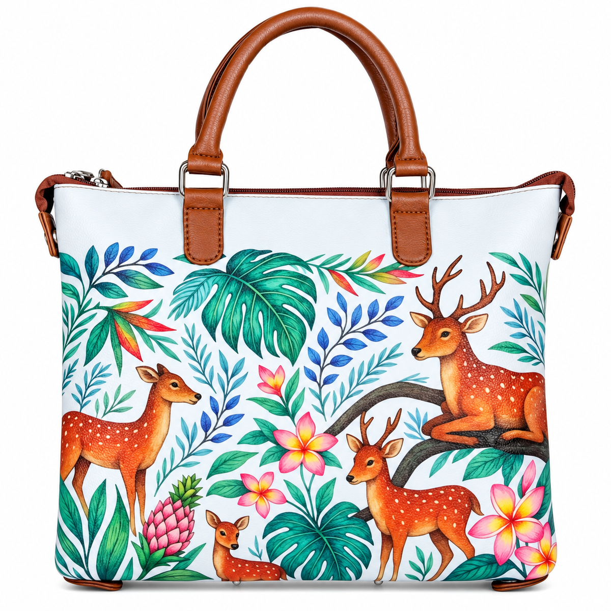 Women’s Vegan Leather 3-in-1 Printed Convertible Shoulder Bag – Stylish Top Handle Crossbody  & Handbag  Purse – Everyday Use