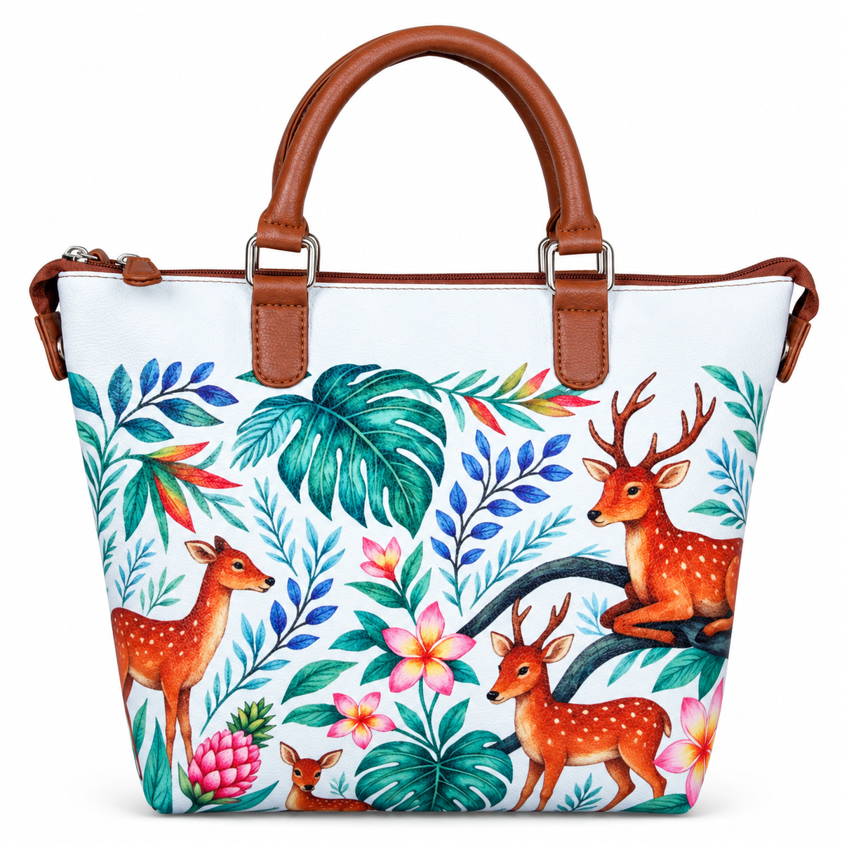 Women’s Vegan Leather 3-in-1 Printed Convertible Shoulder Bag – Stylish Top Handle Crossbody  & Handbag  Purse – Everyday Use