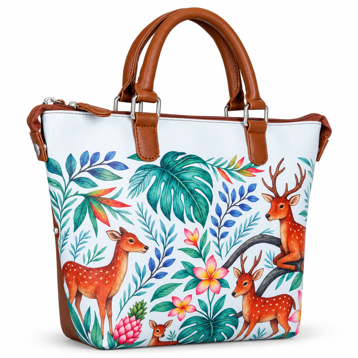 Women’s Vegan Leather 3-in-1 Printed Convertible Shoulder Bag – Stylish Top Handle Crossbody  & Handbag  Purse – Everyday Use