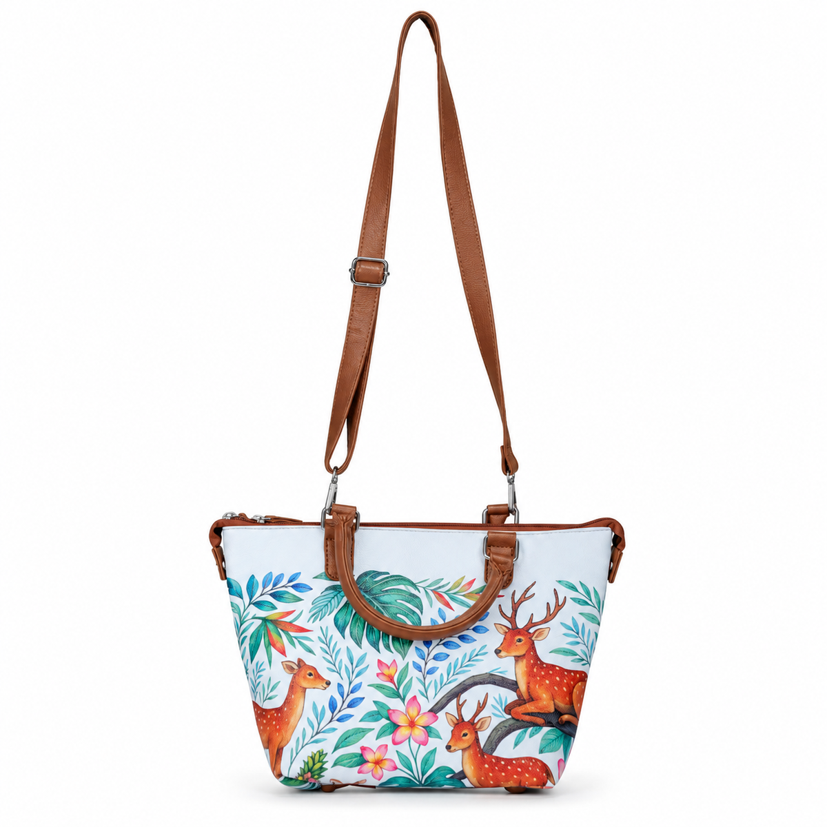 Women’s Vegan Leather 3-in-1 Printed Convertible Shoulder Bag – Stylish Top Handle Crossbody  & Handbag  Purse – Everyday Use