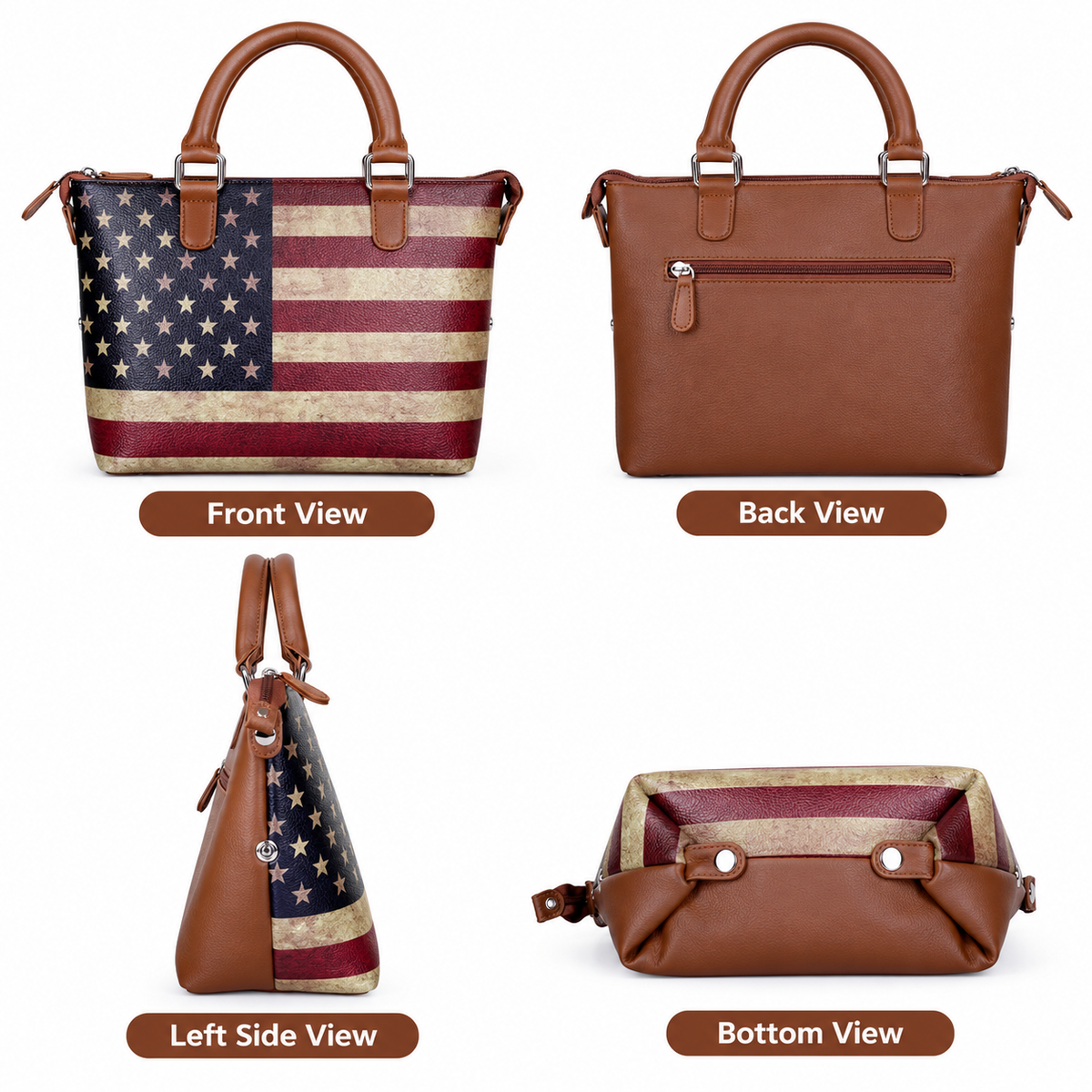Women’s Vegan Leather 3-in-1 Printed Convertible Shoulder Bag – Stylish Top Handle Crossbody  & Handbag  Purse – Everyday Use