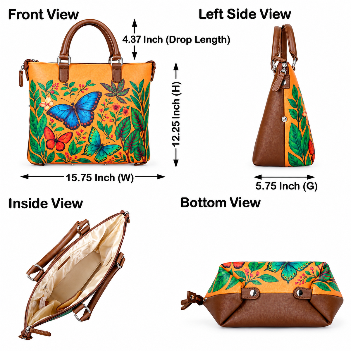 Women’s Vegan Leather 3-in-1 Printed Convertible Shoulder Bag – Stylish Top Handle Crossbody  & Handbag  Purse – Everyday Use