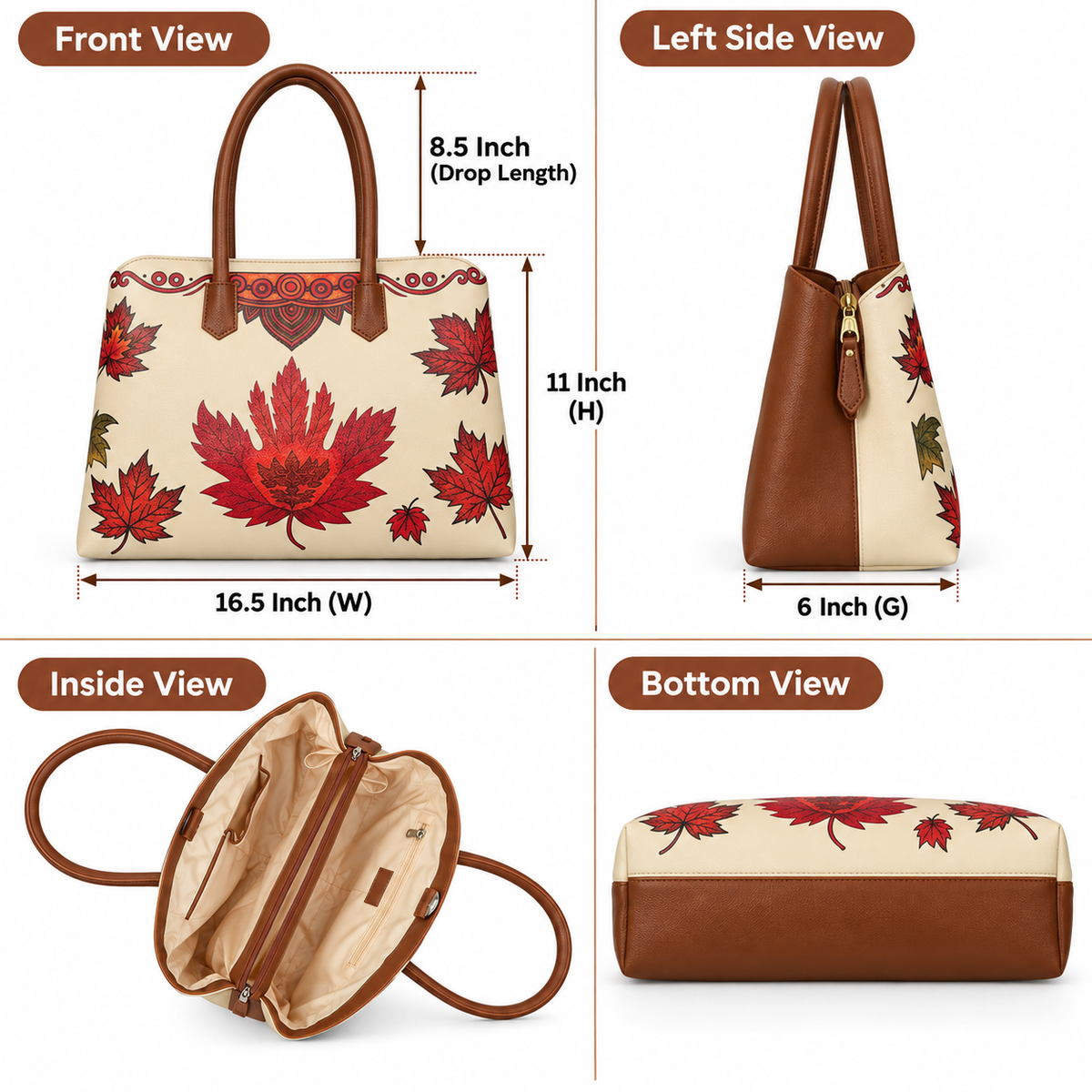 Vegan Leather Printed Carryall Tote for Women – Stylish Shoulder, Top Handle & Handbag for Ladies – Office, Work, Travel & Daily Use