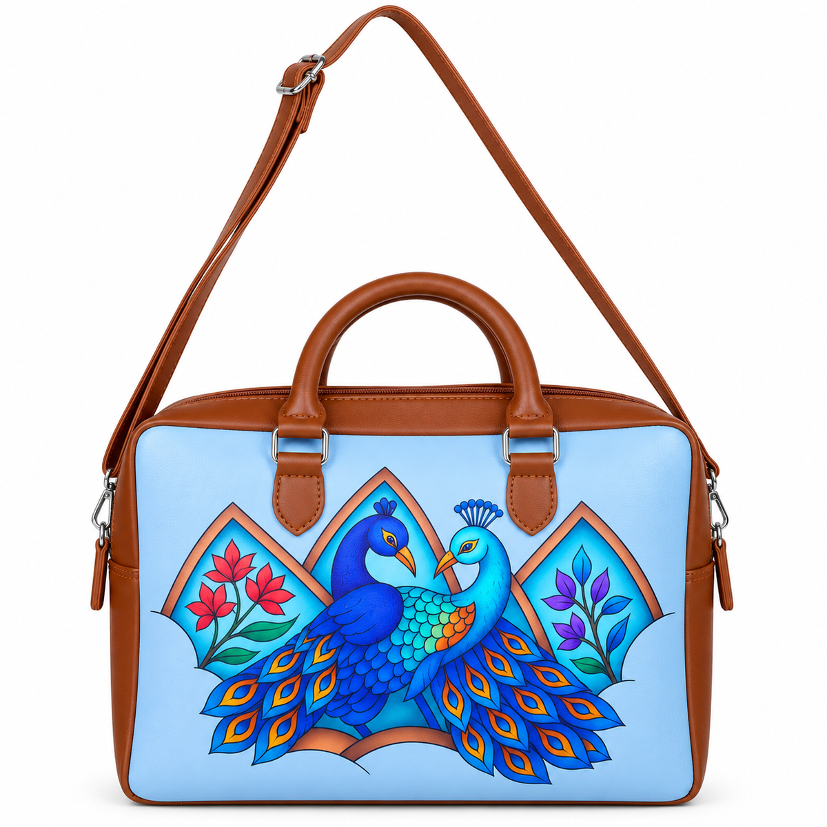 Leather Crossbody Bag for Women with Top Handle – Versatile Printed Vegan Shoulder, Tote & Business Handbag – Work, Travel & Daily Use