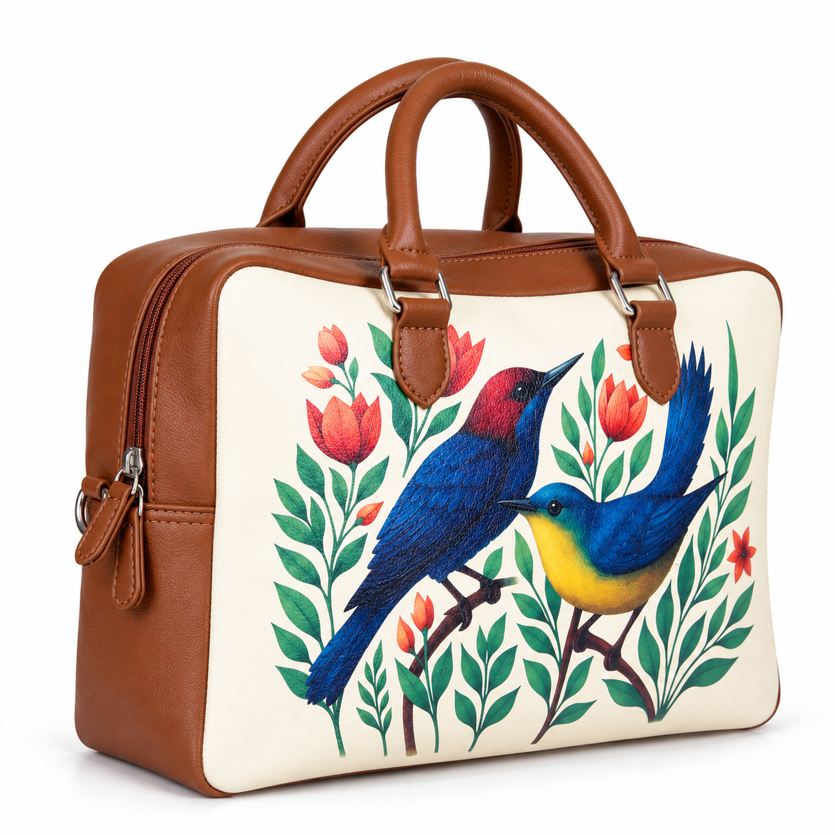Leather Crossbody Bag for Women with Top Handle – Versatile Printed Vegan Shoulder, Tote & Business Handbag – Work, Travel & Daily Use