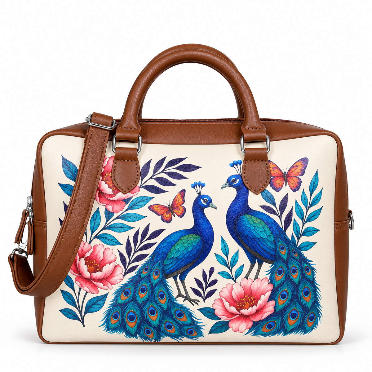Leather Crossbody Bag for Women with Top Handle – Versatile Printed Vegan Shoulder, Tote & Business Handbag – Work, Travel & Daily Use