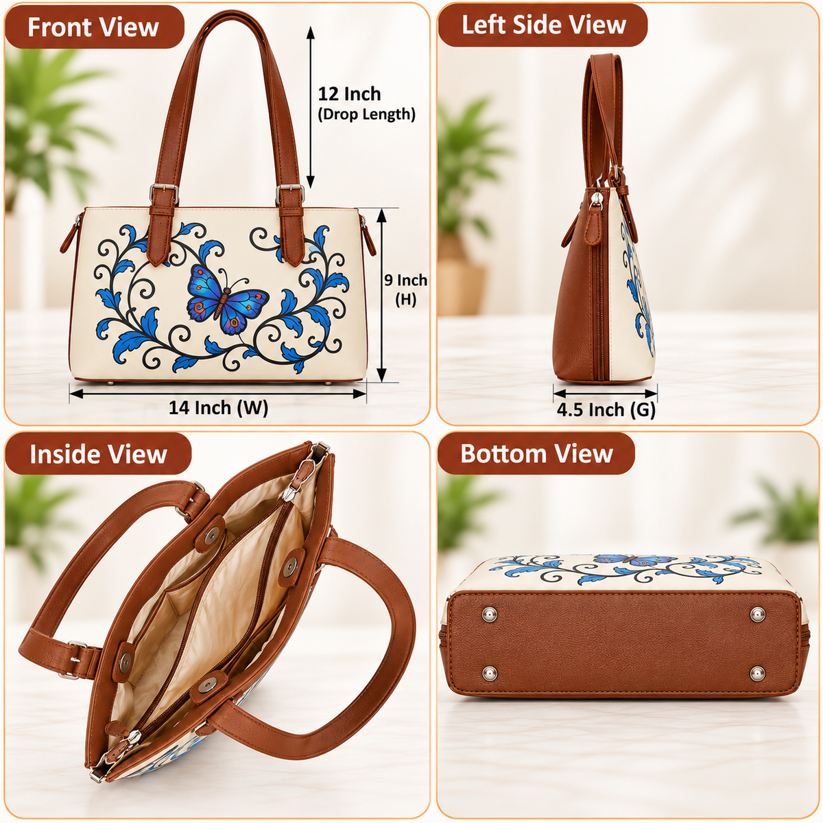 Tote Bag for Ladies'–  Women's Printed Vegan Leather Shoulder, Handbag & Top Handle Purse – Travel, Work & Daily Use