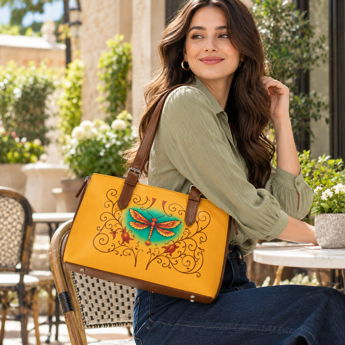 Tote Bag for Ladies'–  Women's Printed Vegan Leather Shoulder, Handbag & Top Handle Purse – Travel, Work & Daily Use