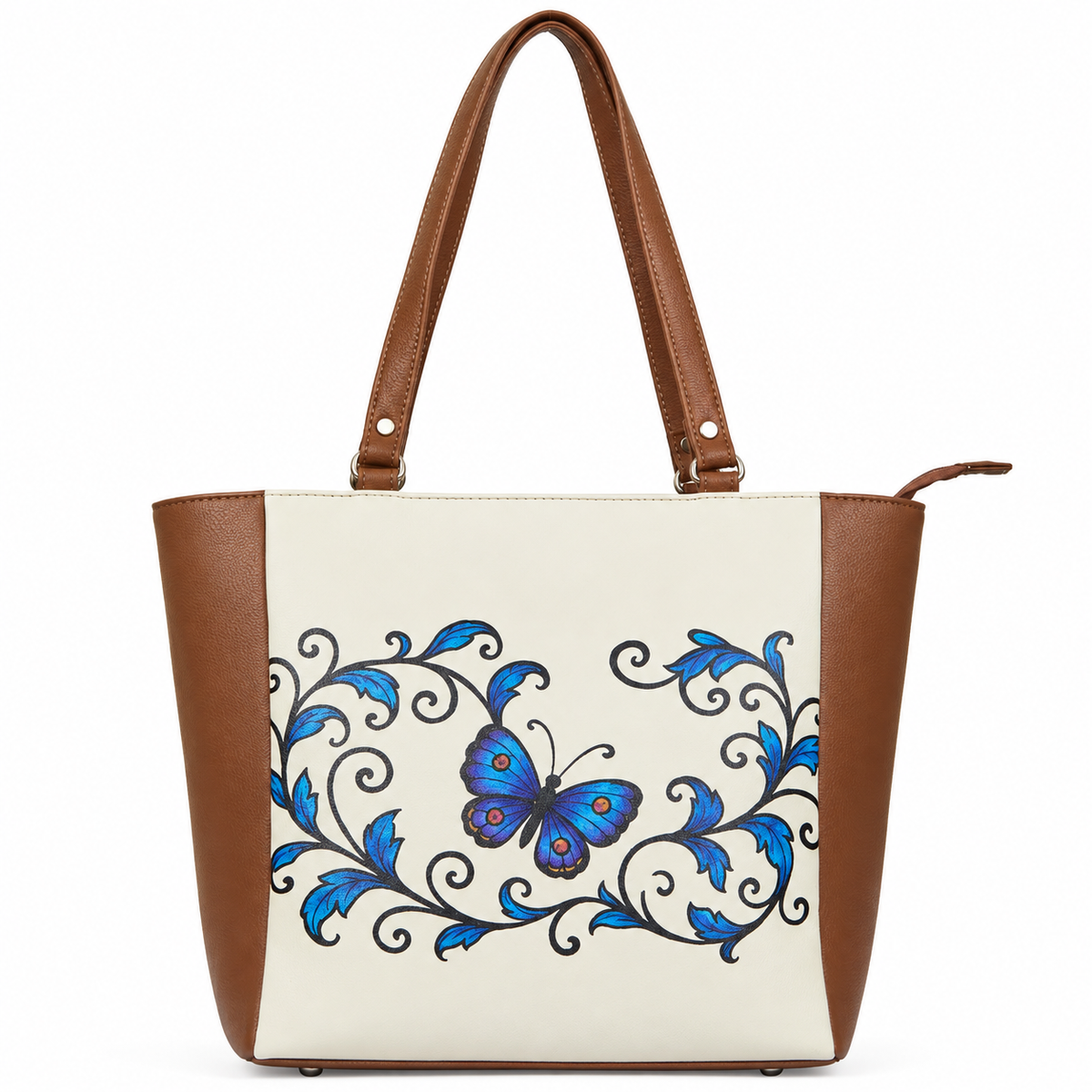 Vegan Leather Ladies' Shoulder Tote Bag– Printed Top Handle Handbag for Women – Work, Travel & Daily Use