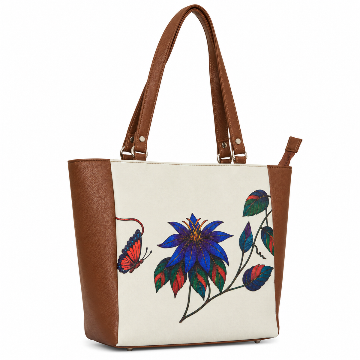 Vegan Leather Ladies' Shoulder Tote Bag– Printed Top Handle Handbag for Women – Work, Travel & Daily Use