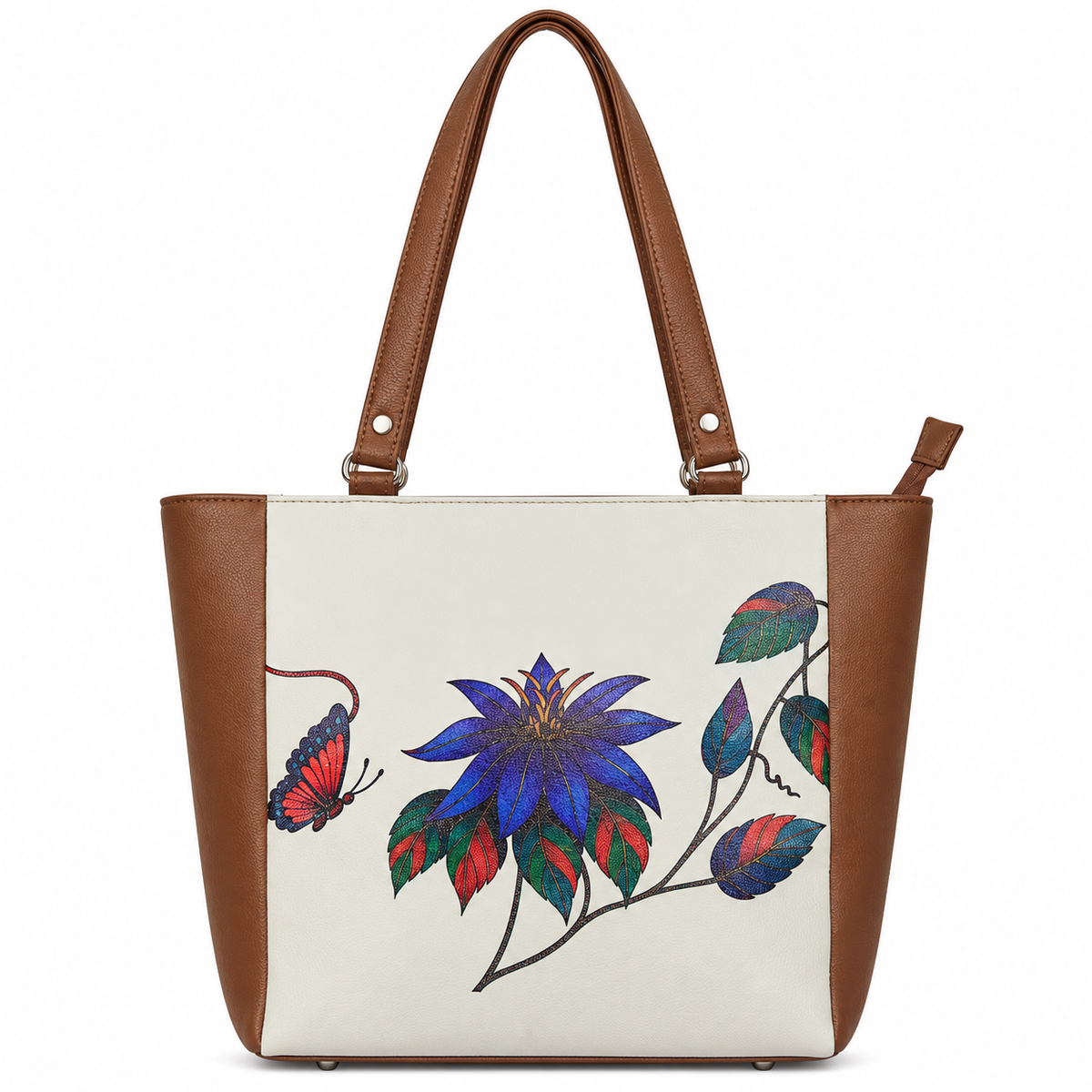 Vegan Leather Ladies' Shoulder Tote Bag– Printed Top Handle Handbag for Women – Work, Travel & Daily Use