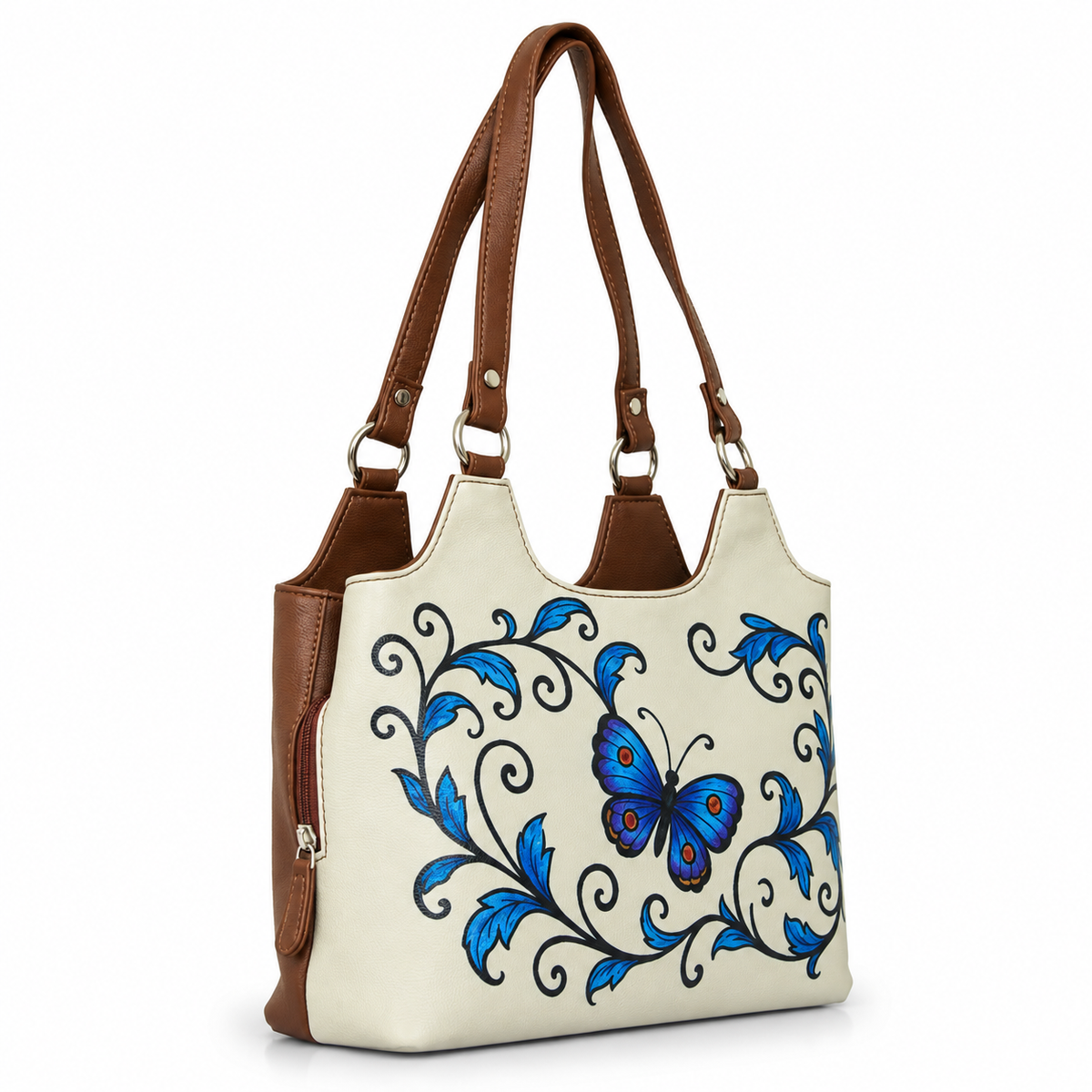 Printed Vegan Leather Shoulder Tote Bag for Women – Stylish Top Handle Handbag Purse– Travel, Office & Daily Use