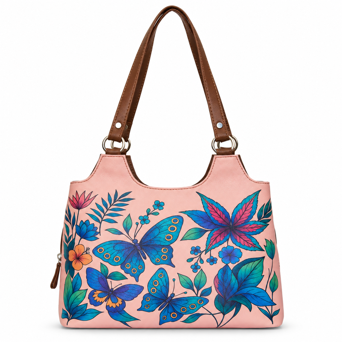 Printed Vegan Leather Shoulder Tote Bag for Women – Stylish Top Handle Handbag Purse– Travel, Office & Daily Use