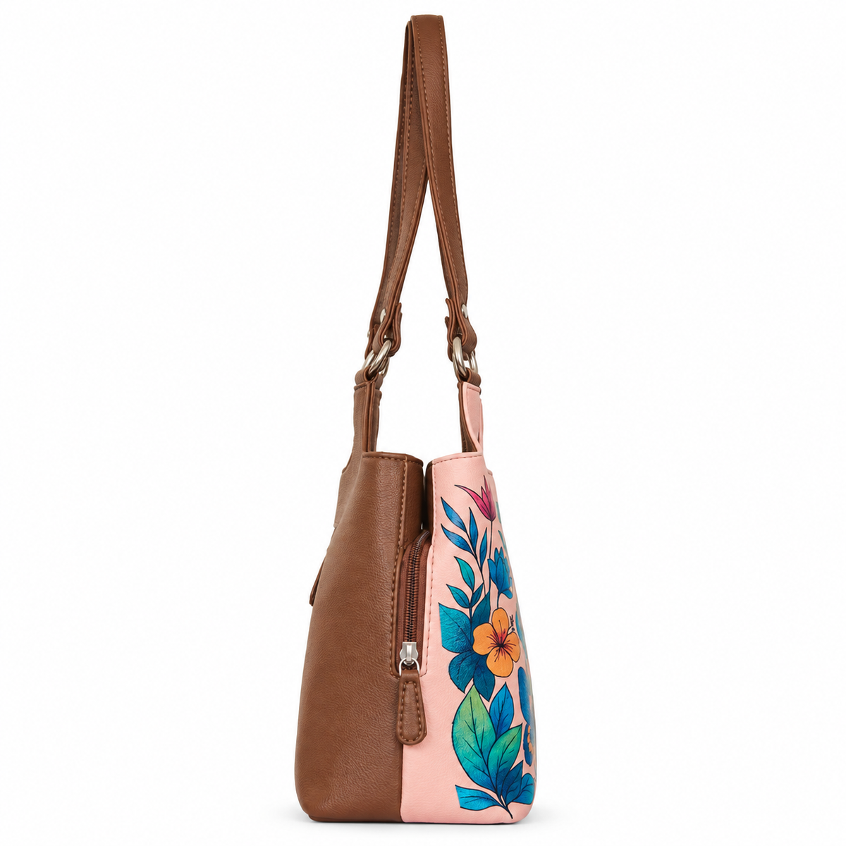 Printed Vegan Leather Shoulder Tote Bag for Women – Stylish Top Handle Handbag Purse– Travel, Office & Daily Use