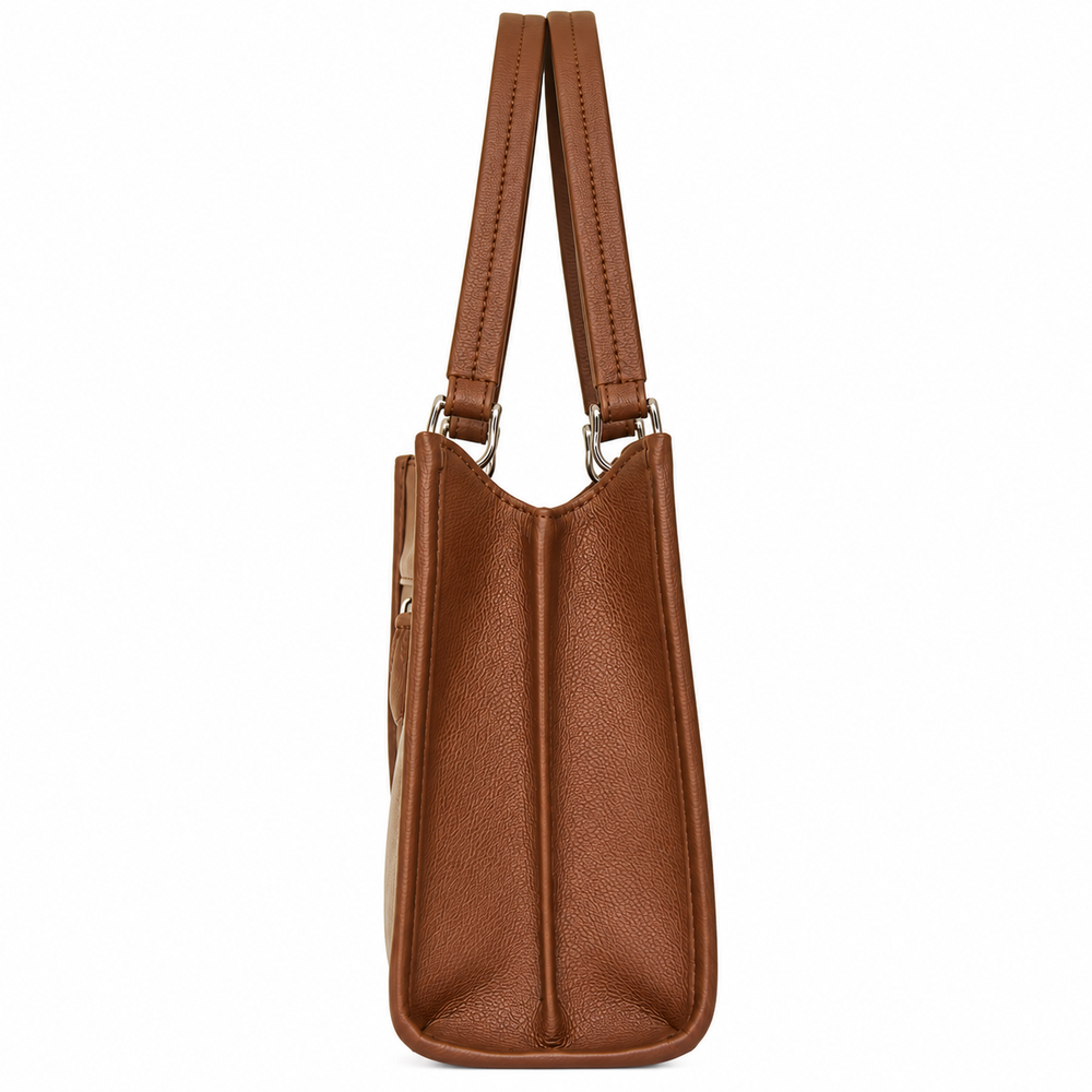 Women’s Printed Vegan Leather Satchel Handbag – Vegan Shoulder & Top Handle Bag – Office, Work, Travel & Daily Use