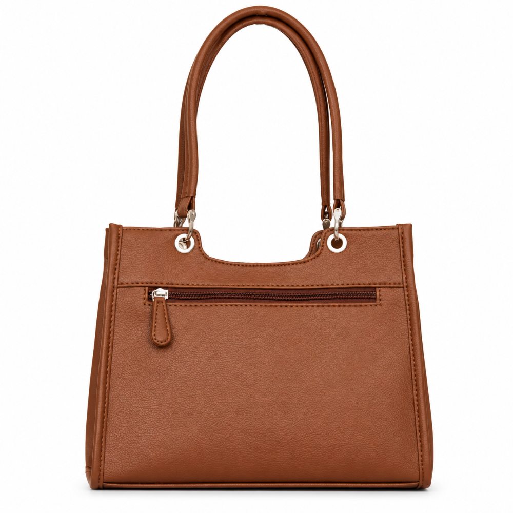Women’s Printed Vegan Leather Satchel Handbag – Vegan Shoulder & Top Handle Bag – Office, Work, Travel & Daily Use