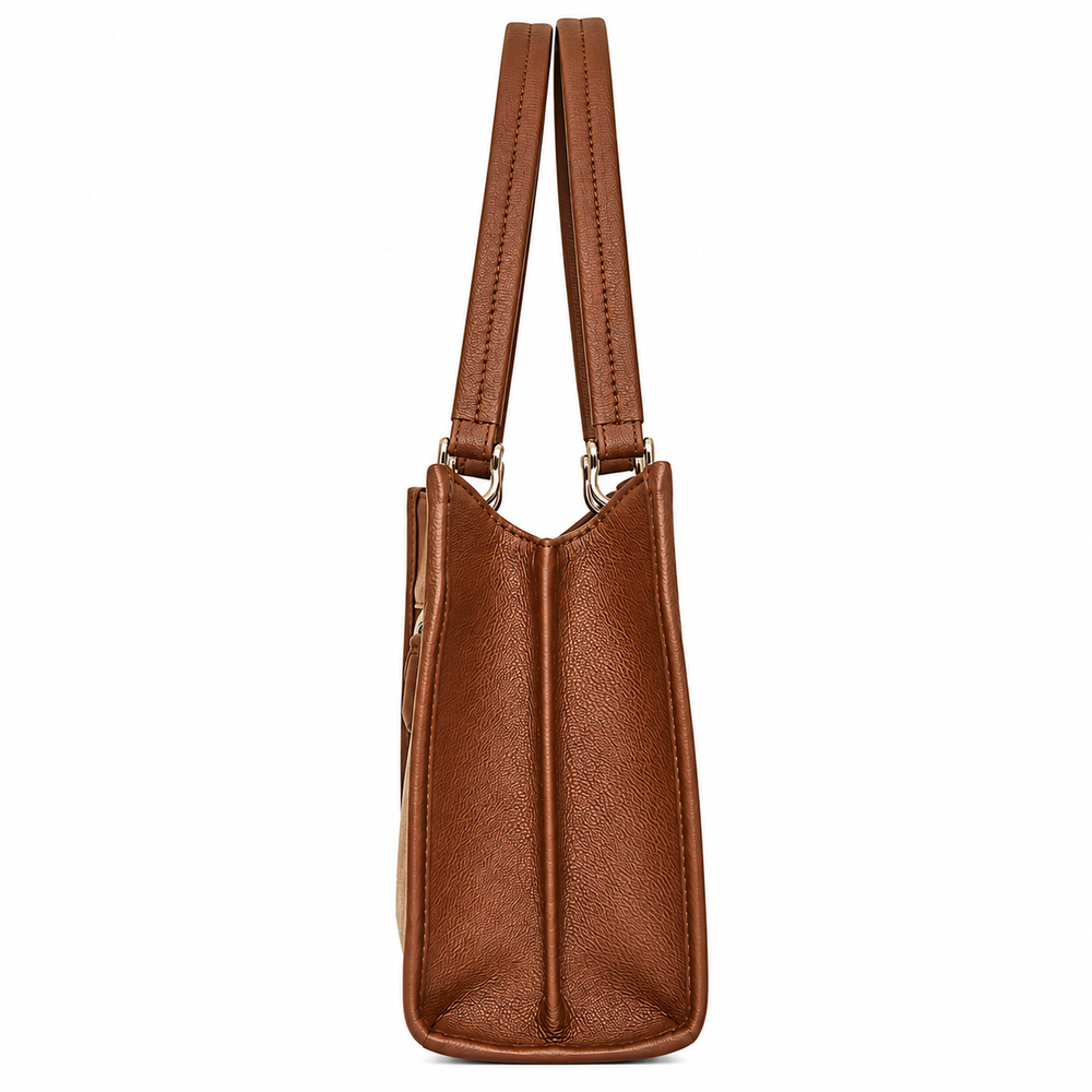 Women’s Printed Vegan Leather Satchel Handbag – Vegan Shoulder & Top Handle Bag – Office, Work, Travel & Daily Use