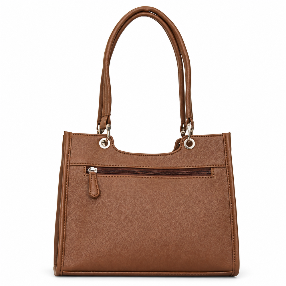 Women’s Printed Vegan Leather Satchel Handbag – Vegan Shoulder & Top Handle Bag – Office, Work, Travel & Daily Use