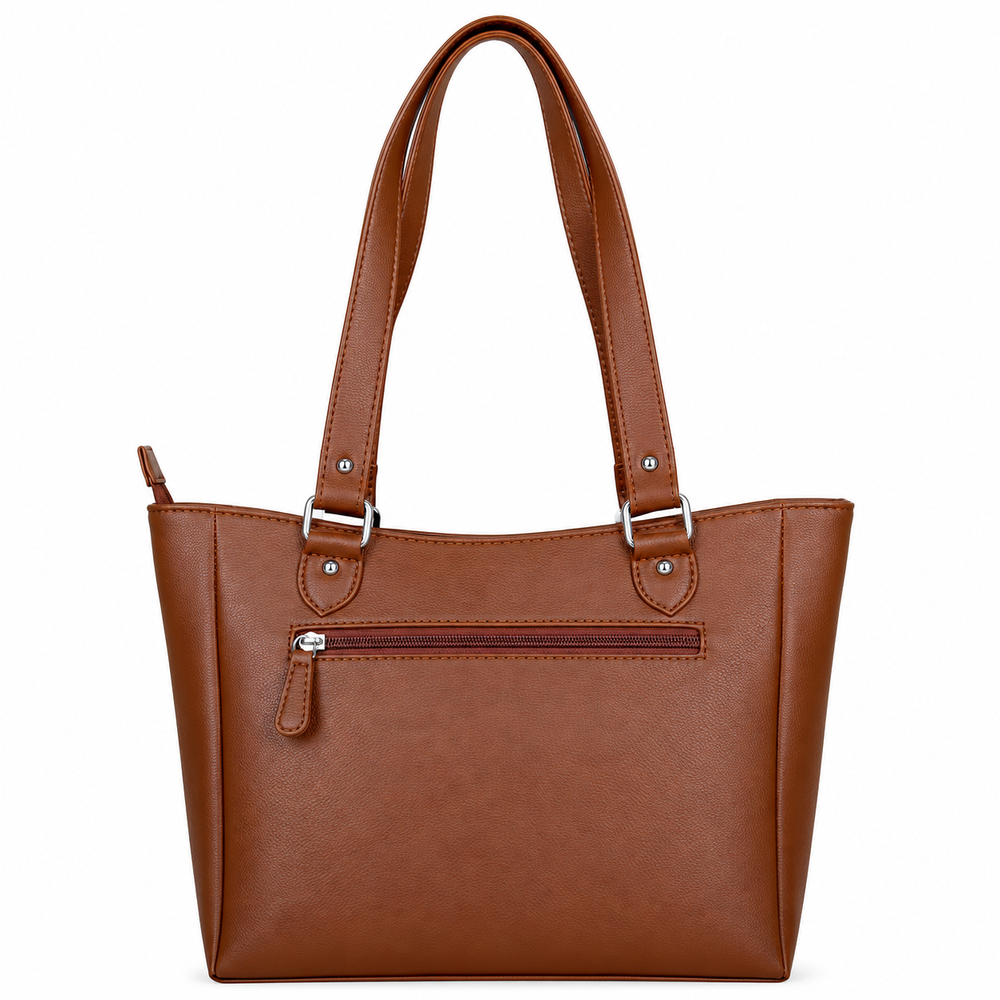 Ladies’ Printed Vegan Leather Shoulder Tote Bag– Handbag, Top Handle Purse for Women – Ideal for Office, Travel & Everyday Use