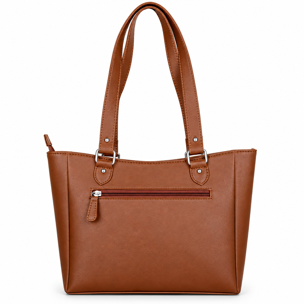 Ladies’ Printed Vegan Leather Shoulder Tote Bag– Handbag, Top Handle Purse for Women – Ideal for Office, Travel & Everyday Use