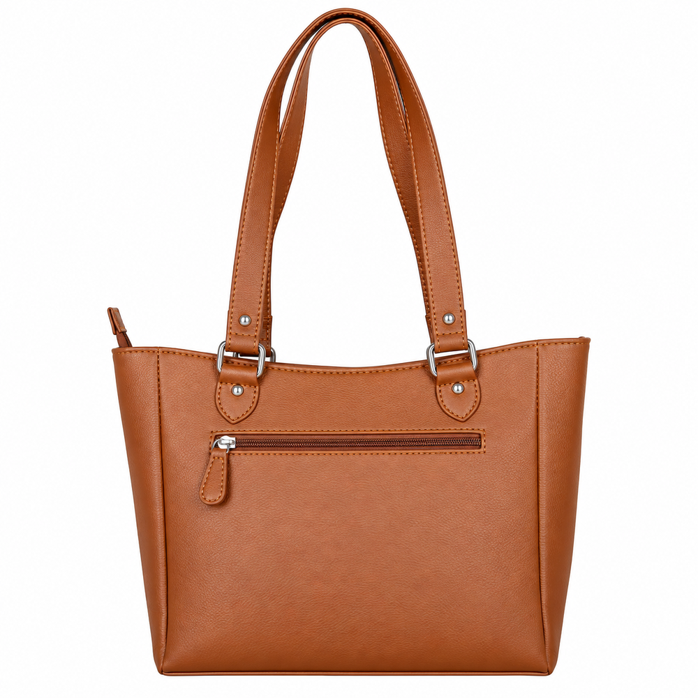 Ladies’ Printed Vegan Leather Shoulder Tote Bag– Handbag, Top Handle Purse for Women – Ideal for Office, Travel & Everyday Use