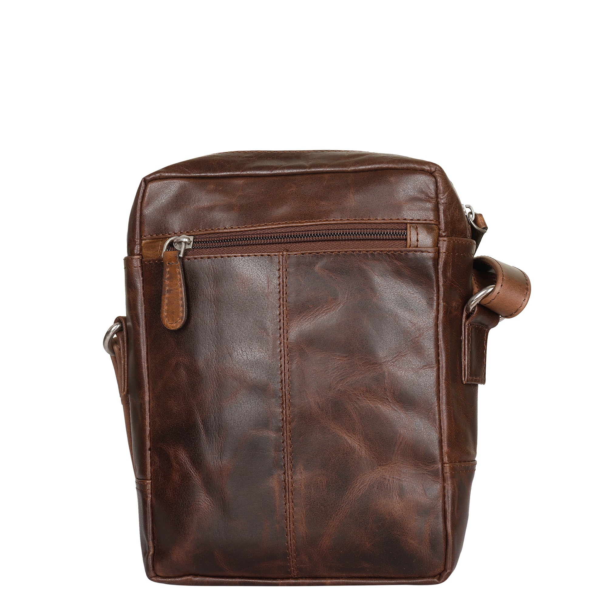 Leather Crossbody Sling Bag in Brown Crunch –Unisex Messenger Shoulder Bag Travel, Daily Use, Work, Gift