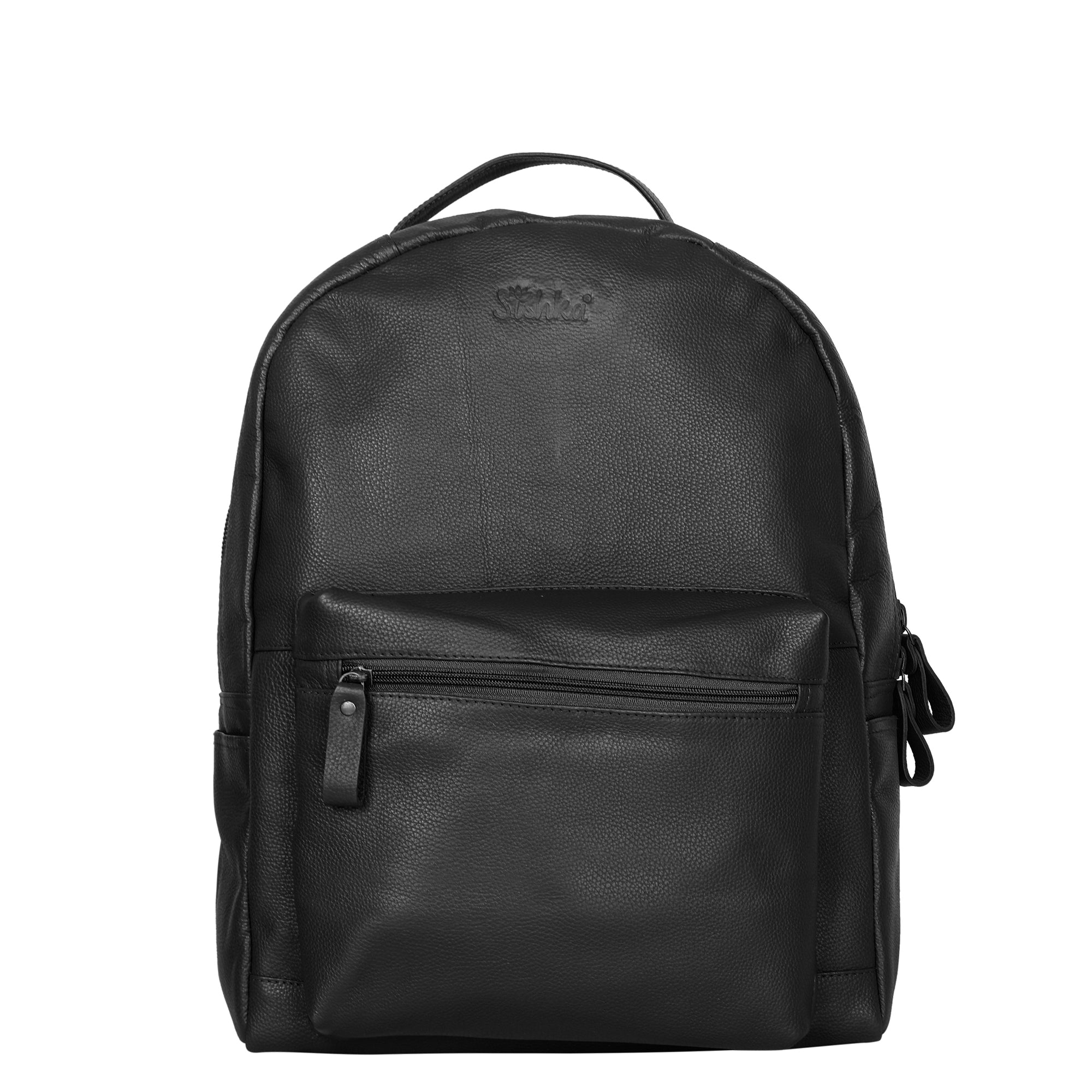 Genuine Leather Black Backpack |16" H Travel Backpack for Women & Men | Multipurpose Daypack- Business, Office, Work, Gifting