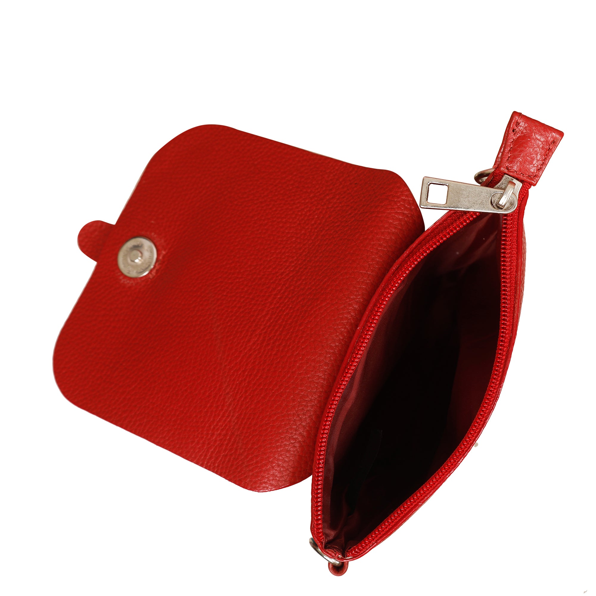 Leather Red Messenger Bag for Men & Women –Small Crossbody Shoulder Bag, Side Sling Bag for Travel, Work & Daily Use