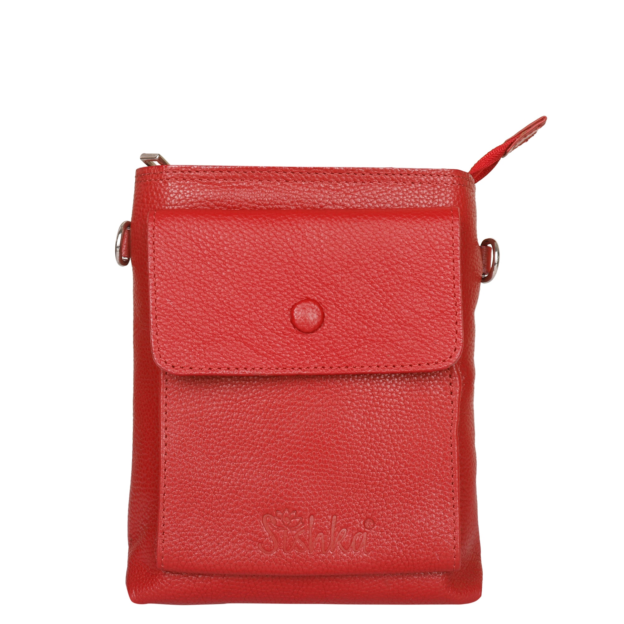 Leather Crossbody Shoulder Bag for Men & Women – Stylish Sling Messenger Bag for Work, Business, Travel & Everyday Use- Red