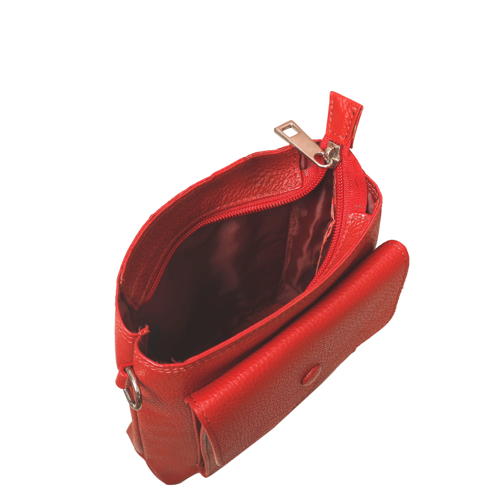 Leather Crossbody Shoulder Bag for Men & Women – Stylish Sling Messenger Bag for Work, Business, Travel & Everyday Use- Red