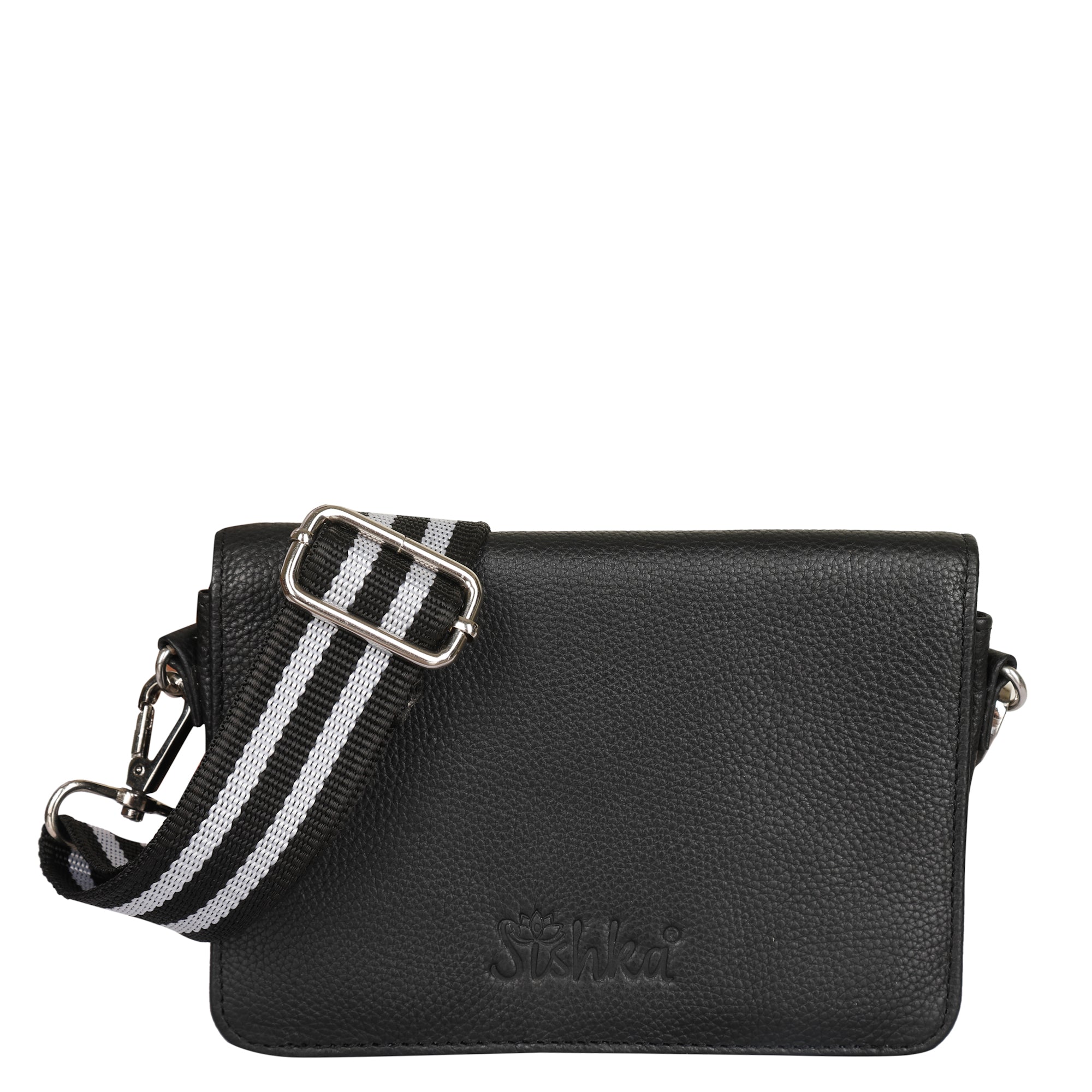 Genuine Leather Black Crossbody Shoulder Bag for Men & Women – Sling Messenger Bag for Work, Business, Travel & Daily Use