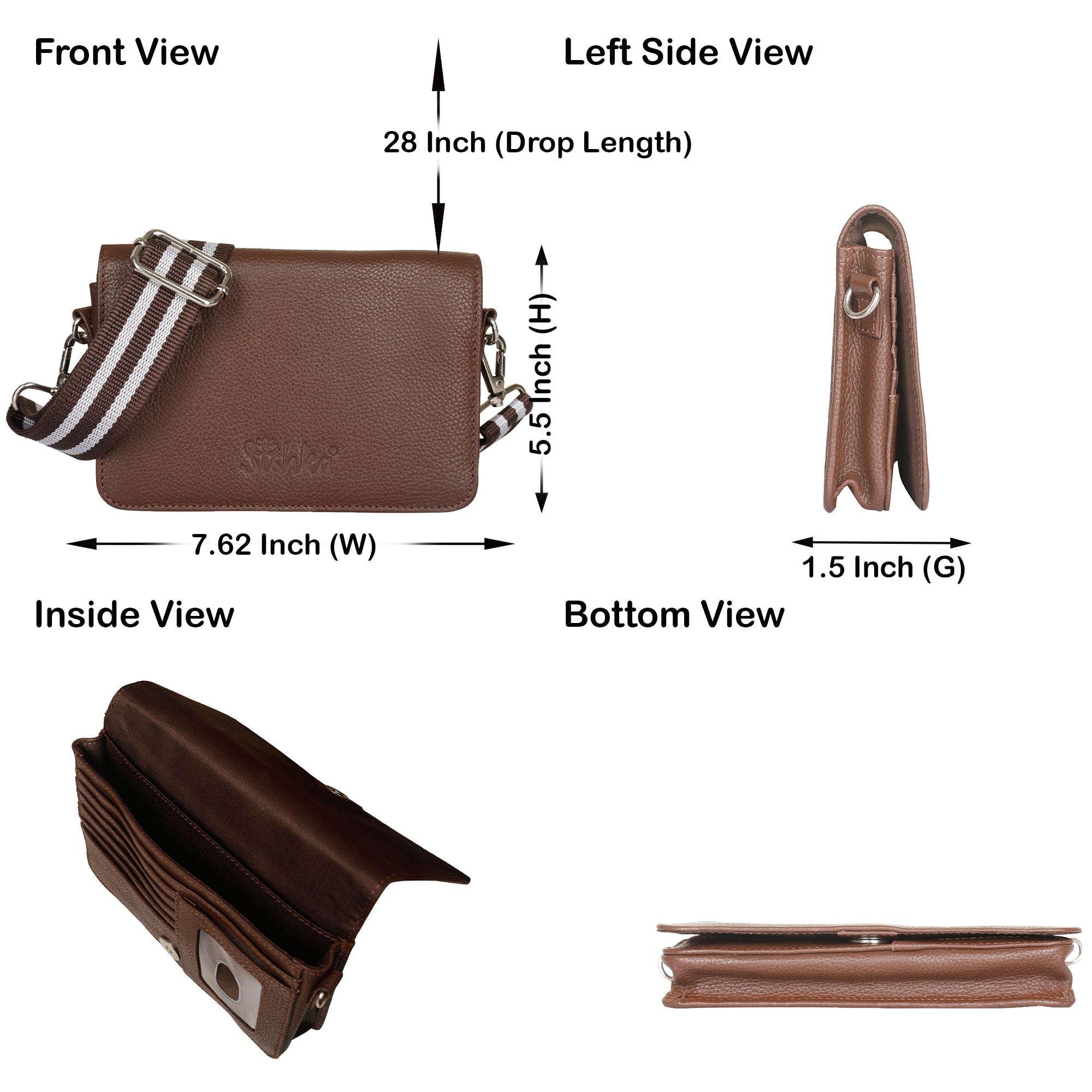 Genuine Leather Light Brown Crossbody Shoulder Bag for Men & Women – Sling Messenger Bag for Work, Business, Travel & Daily Use