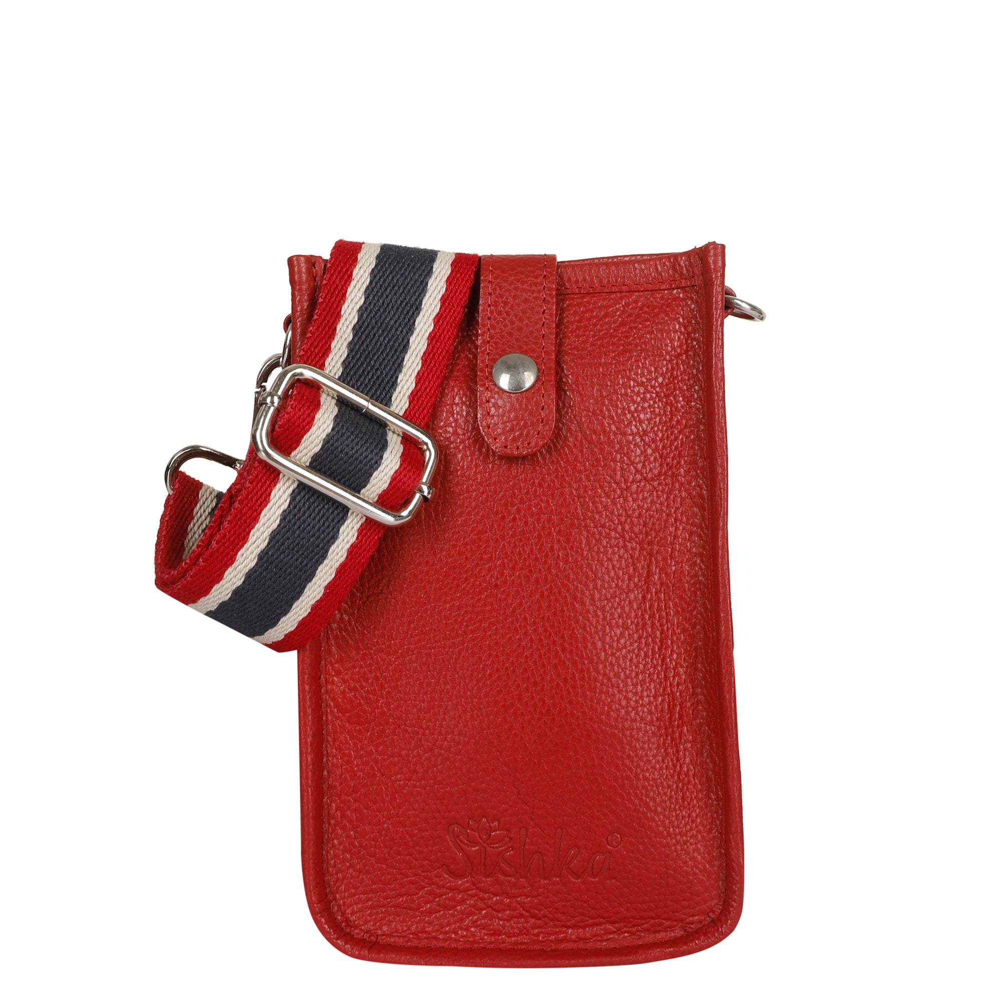 Red -Leather Crossbody Phone Sling Wallet Bag – Shoulder Messenger Bag for Daily Use, Work & Travel for Men and Women