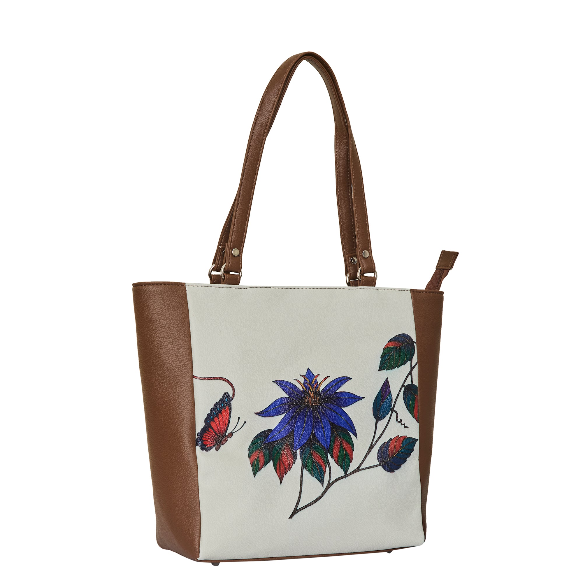 Genuine Leather Ladies' Shoulder Tote Bag– Printed Top Handle Handbag for Women – Work, Travel & Daily Use