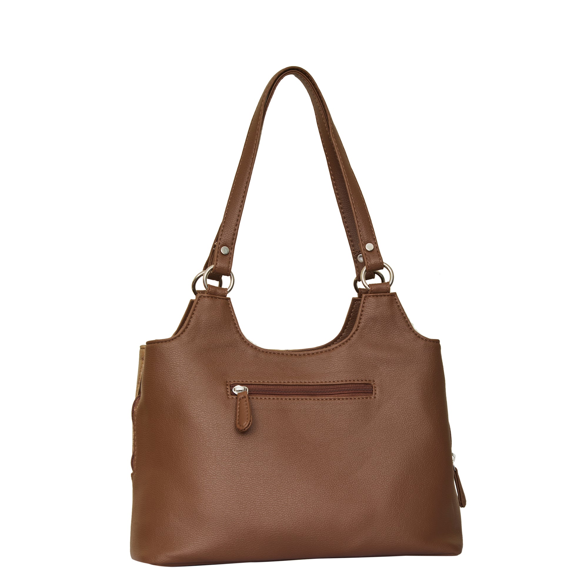 Printed Genuine Leather Shoulder Tote Bag for Women – Stylish Top Handle Handbag Purse– Travel, Office & Daily Use