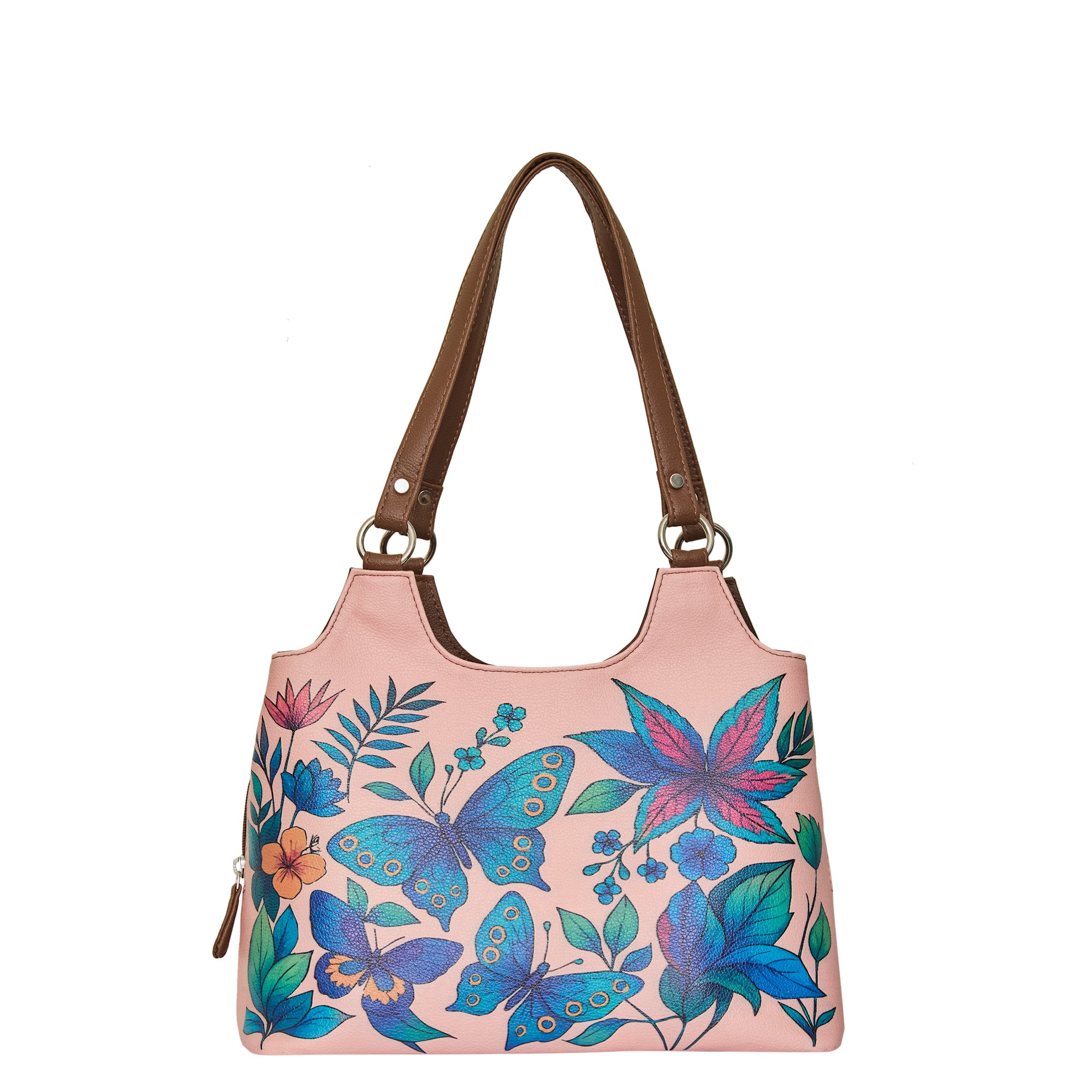 Printed Genuine Leather Shoulder Tote Bag for Women – Stylish Top Handle Handbag Purse– Travel, Office & Daily Use