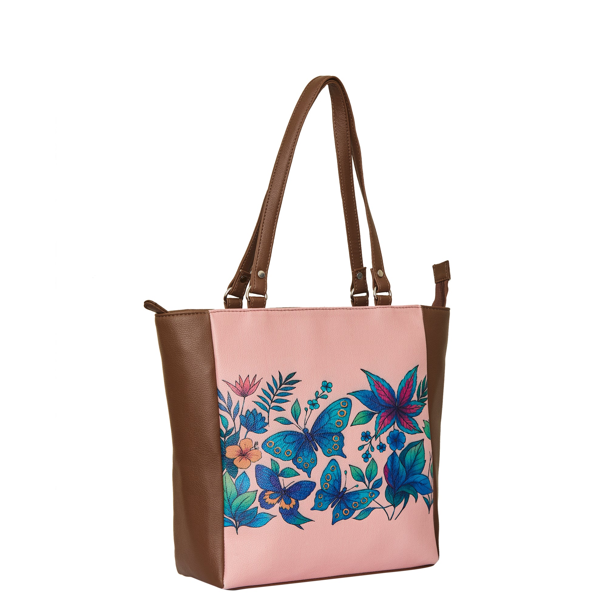 Genuine Leather Ladies' Shoulder Tote Bag– Printed Top Handle Handbag for Women – Work, Travel & Daily Use