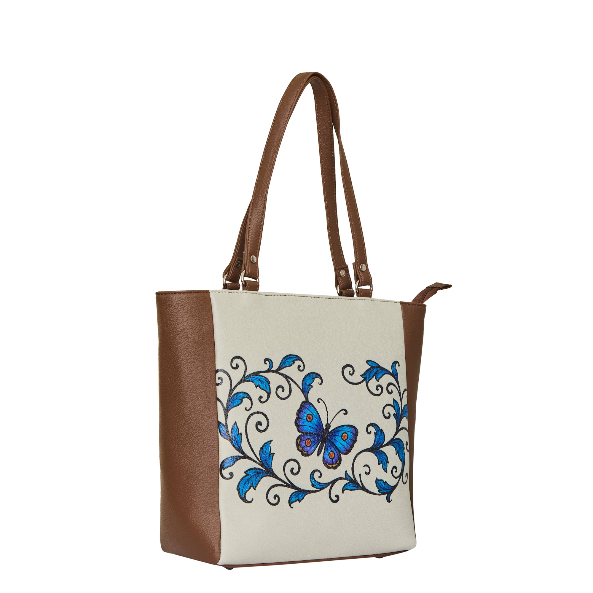 Genuine Leather Ladies' Shoulder Tote Bag– Printed Top Handle Handbag for Women – Work, Travel & Daily Use