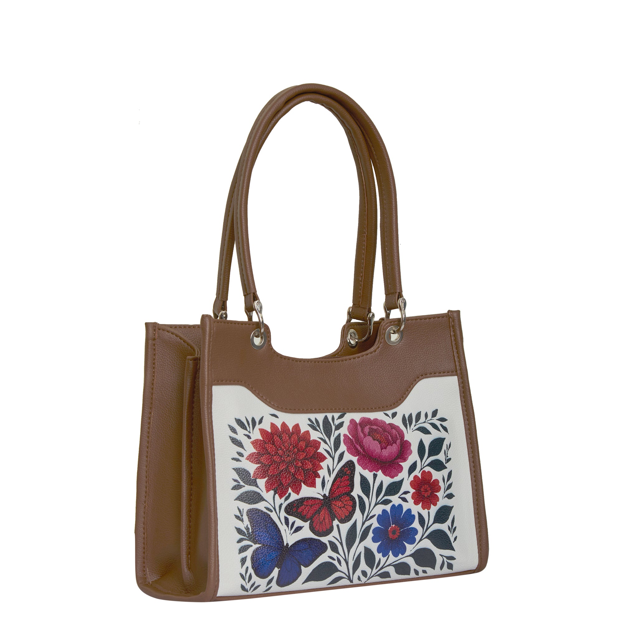 Women’s Printed Genuine Leather Satchel Handbag – Crossbody, Shoulder & Top Handle Bag – Ideal for Office, Work, Travel & Daily Use