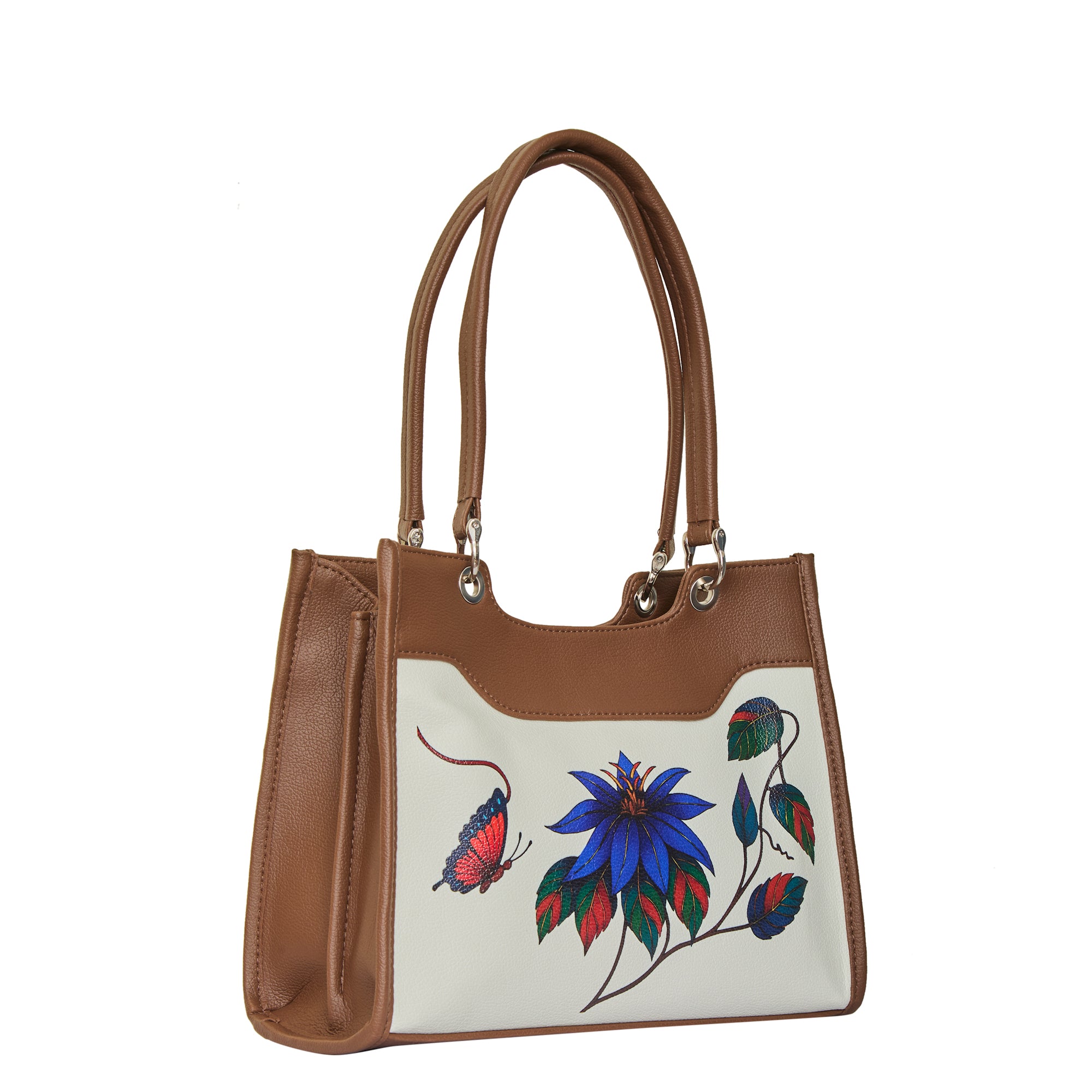 Women’s Printed Genuine Leather Satchel Handbag – Crossbody, Shoulder & Top Handle Bag – Ideal for Office, Work, Travel & Daily Use