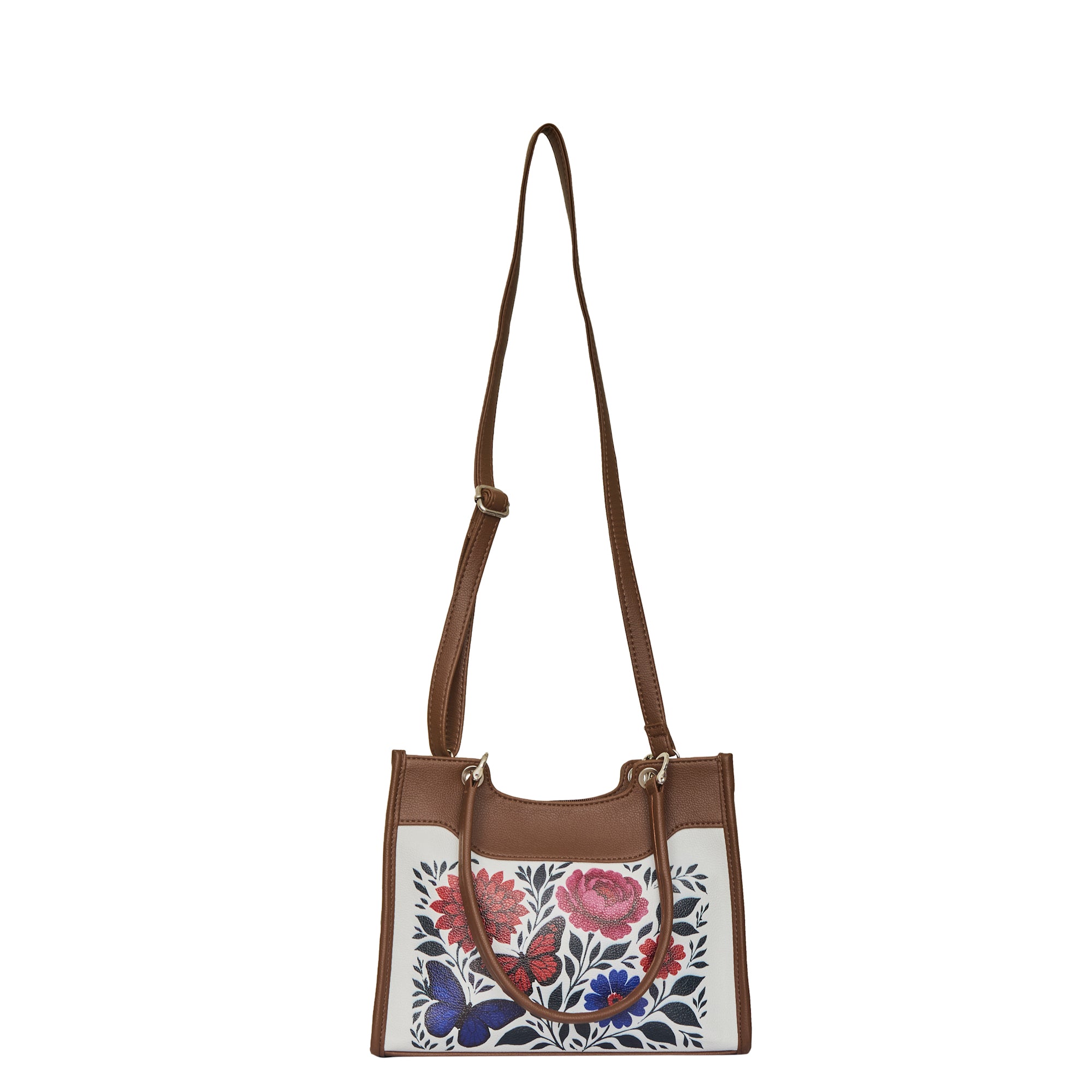 Women’s Printed Genuine Leather Satchel Handbag – Crossbody, Shoulder & Top Handle Bag – Ideal for Office, Work, Travel & Daily Use