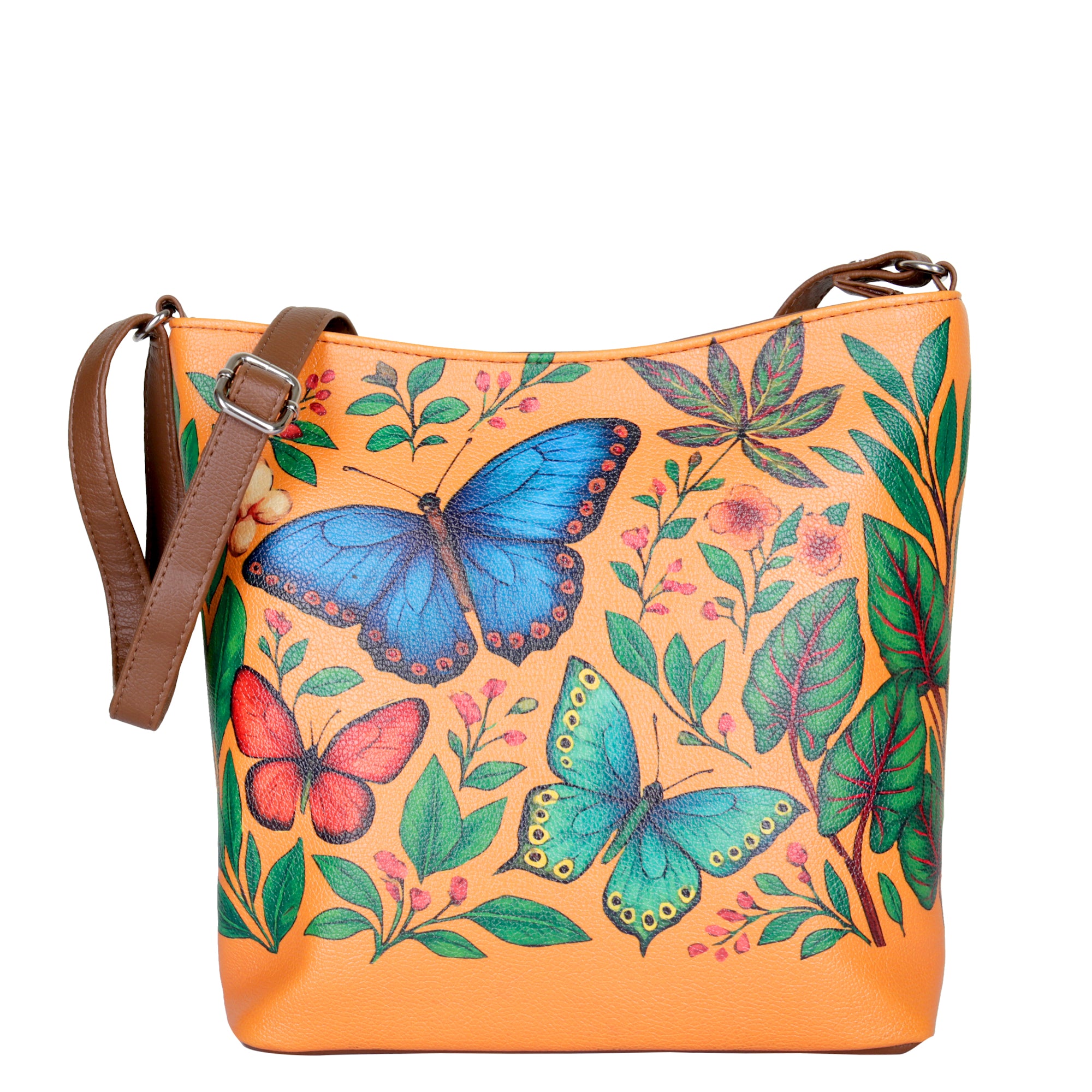 Printed Leather Crossbody Bag – Adjustable Sling & Over the Shoulder Bag for Women – Stylish Handbag & Travel Purse