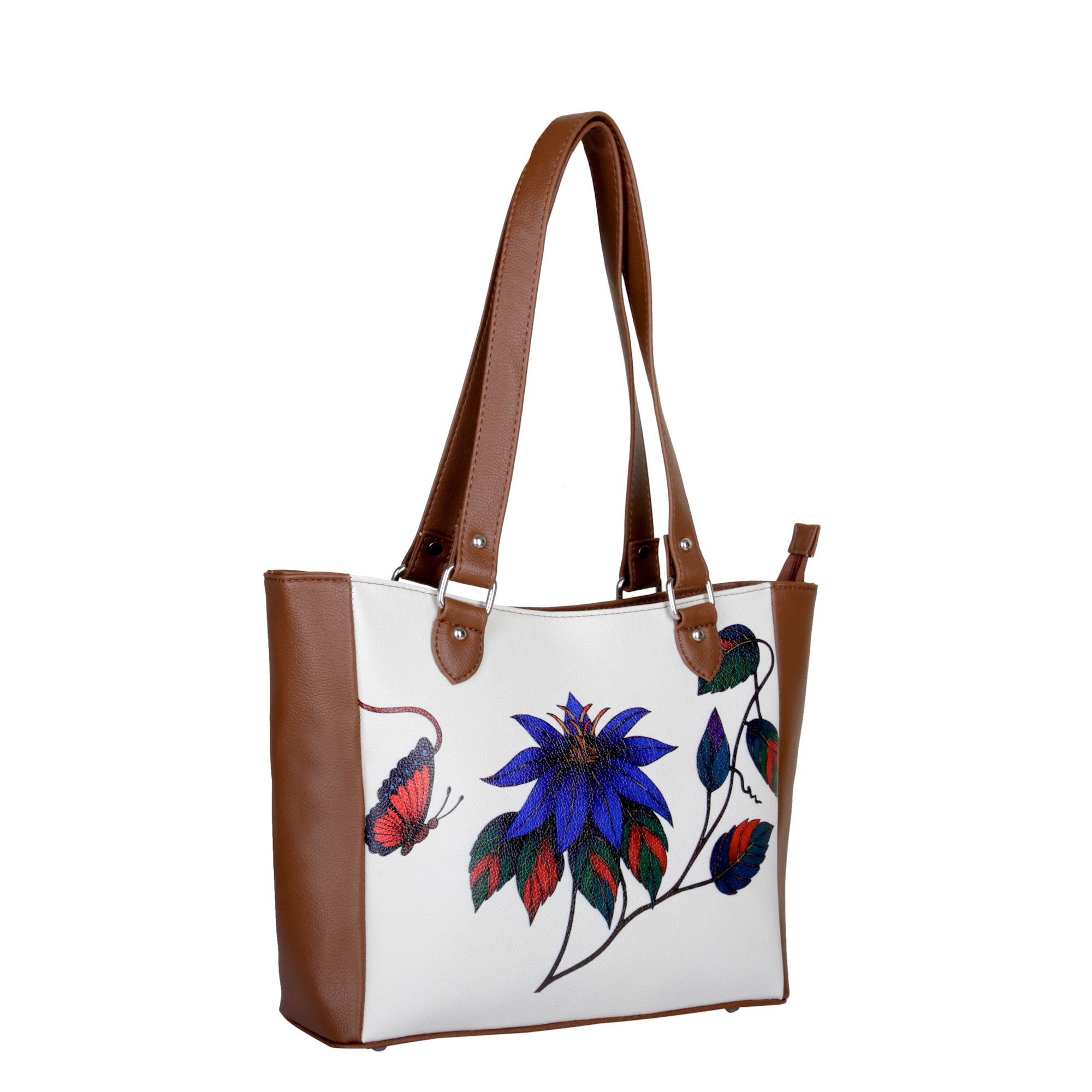 Ladies’ Printed Leather Shoulder Tote Bag– Handbag, Sling & Top Handle Purse – Ideal for Office, Travel & Everyday Use