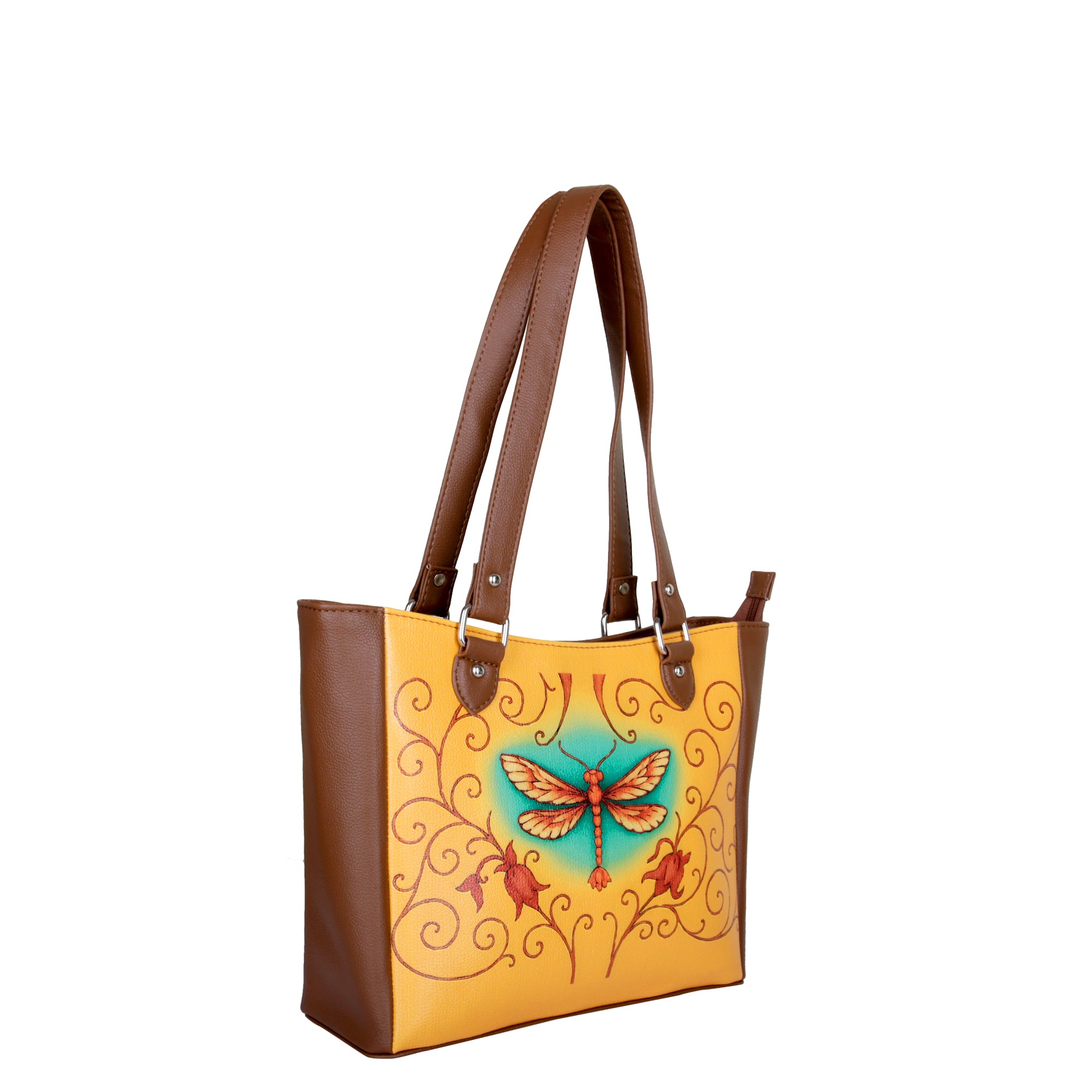 Ladies’ Printed Leather Shoulder Tote Bag– Handbag, Sling & Top Handle Purse – Ideal for Office, Travel & Everyday Use