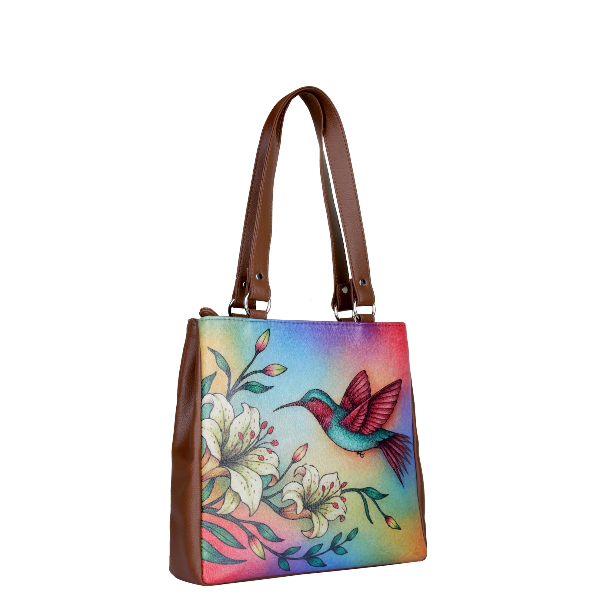 Women’s Printed Leather Tote Shoulder Bag – Multi-Compartment Handbag for Daily Use, Work & Travel