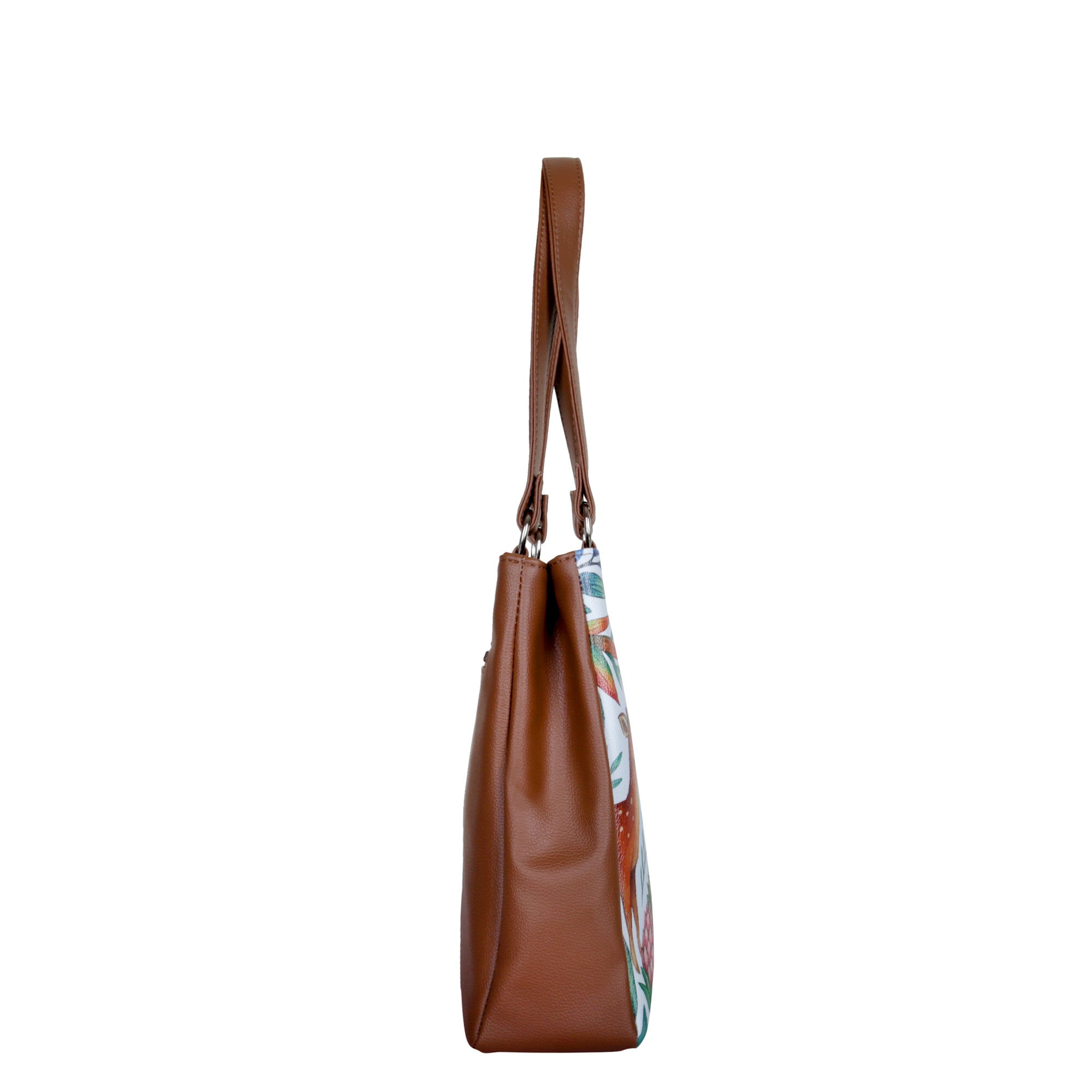 Women’s Printed Leather Tote Shoulder Bag – Multi-Compartment Handbag for Daily Use, Work & Travel