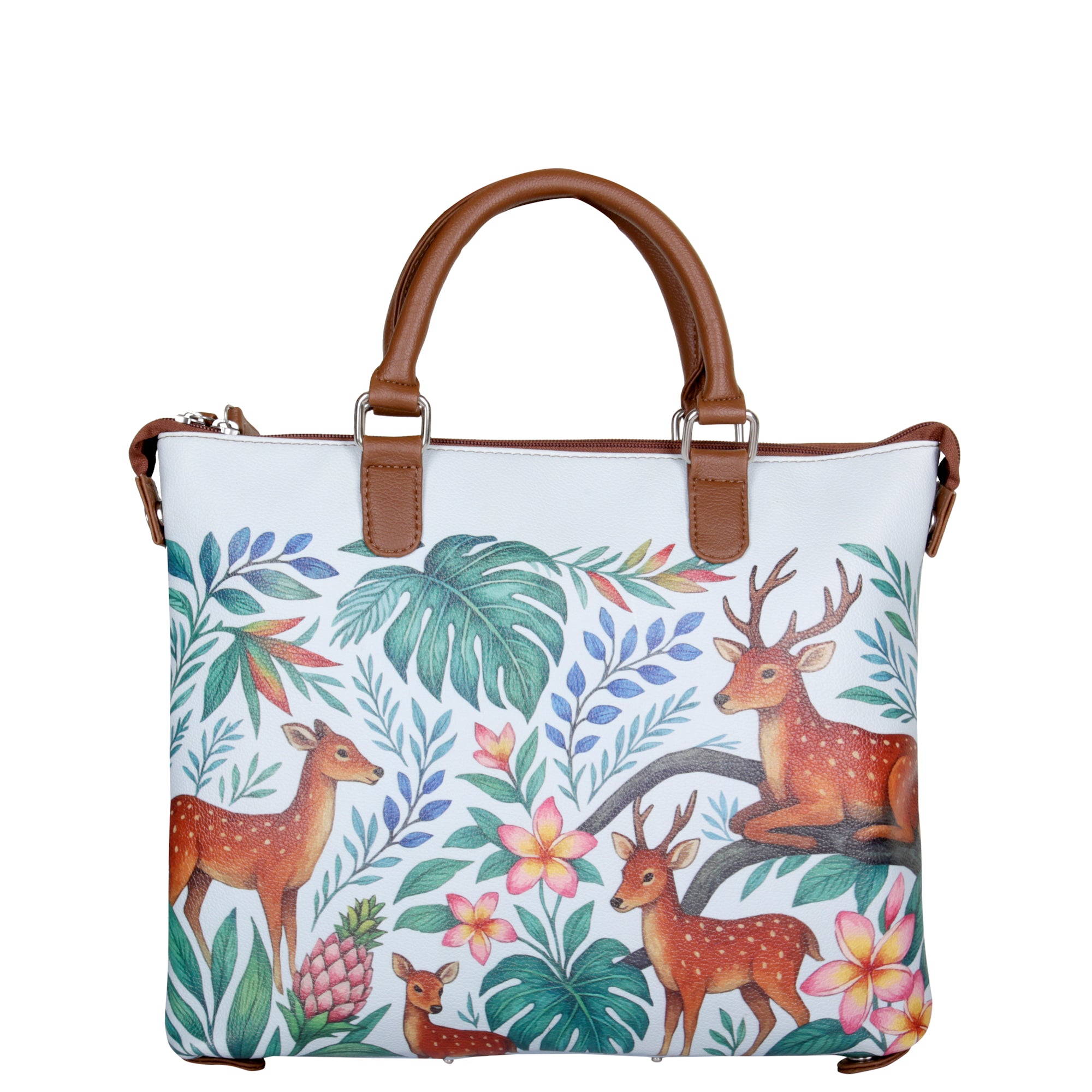 Women’s Genuine Leather 3-in-1 Printed Convertible Shoulder Bag – Stylish Top Handle Crossbody  & Handbag  Purse – Everyday Use