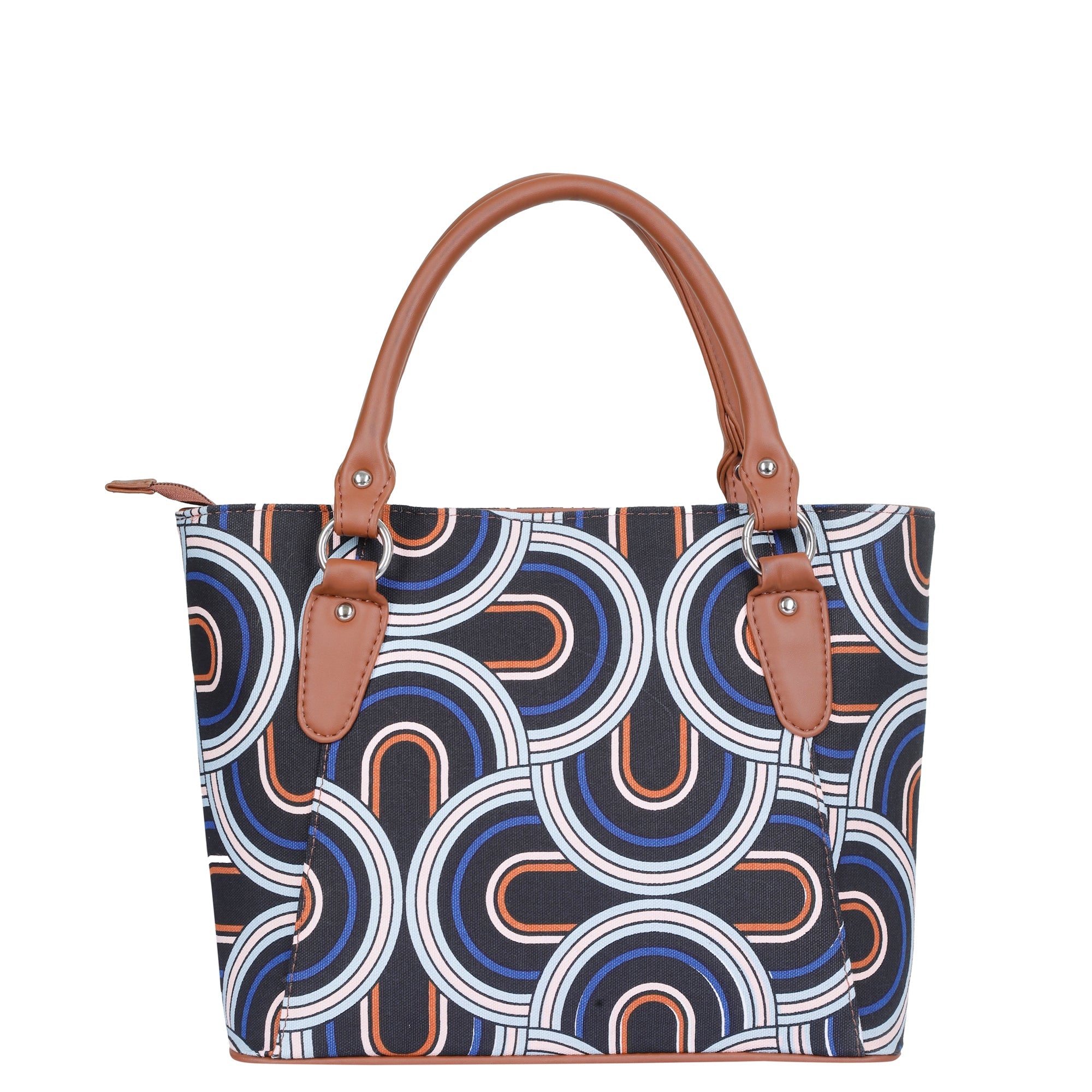Abstract Handcrafted Printed Tote Handbag – Women’s Top Handle & Shoulder Satchel for Daily Use
