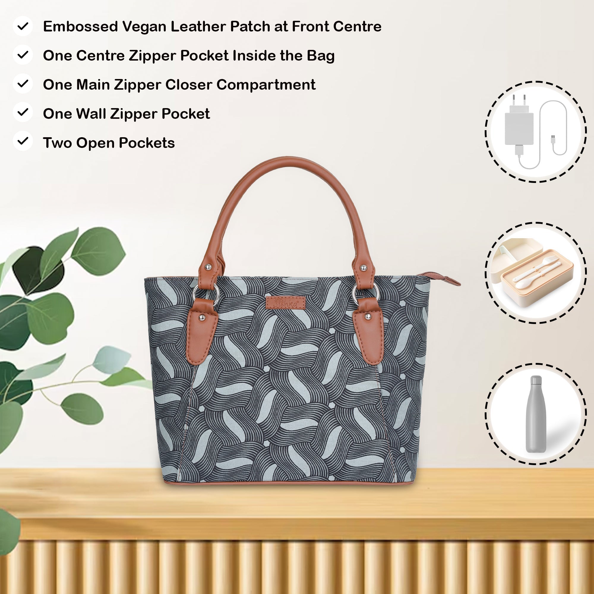 Olive Green Handcrafted Tote Bag – Women’s Shoulder Satchel Purse with Leather Handles